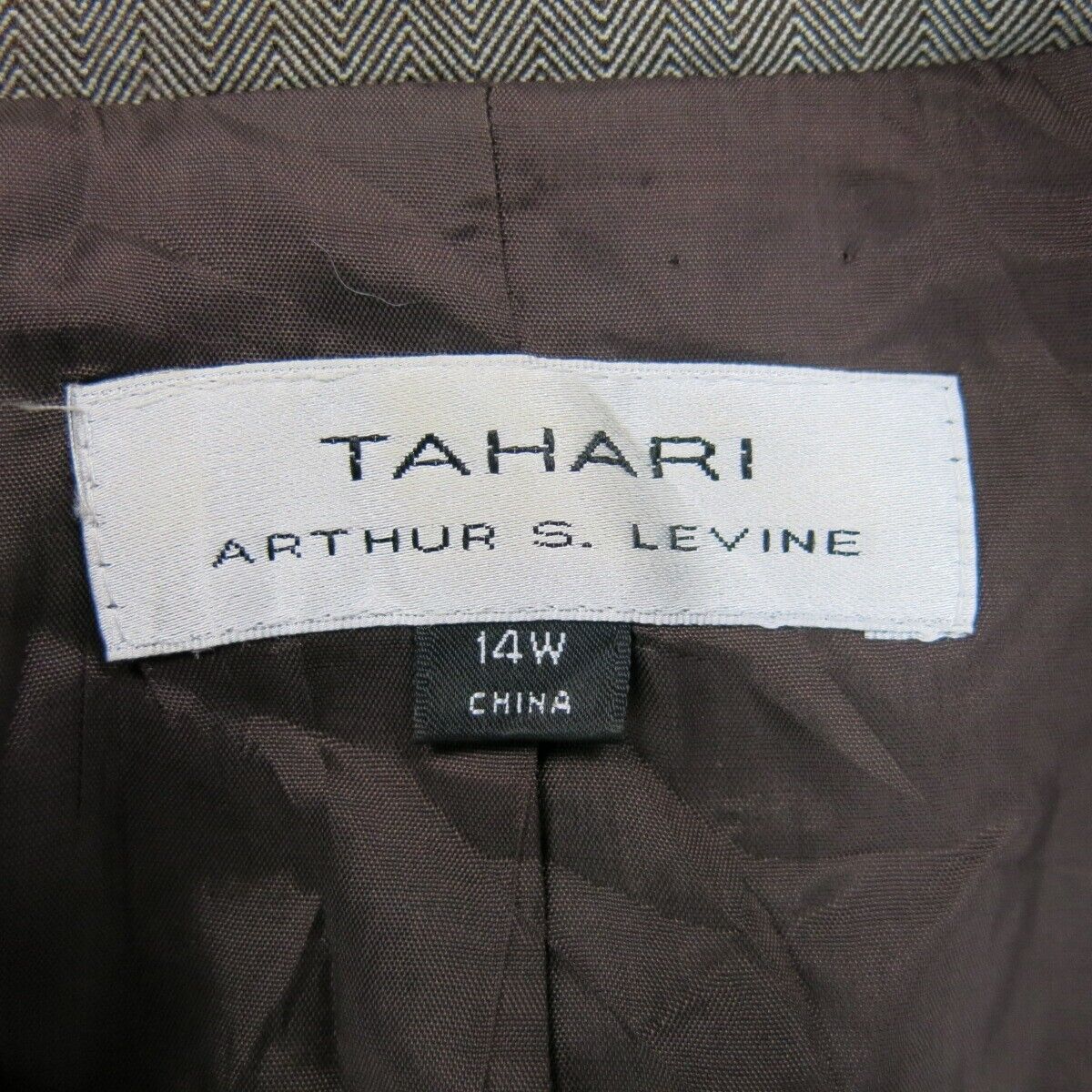 Tahari Womens Blazer Coat Single Breasted Long Sleeve Pocket Gray Size 14W