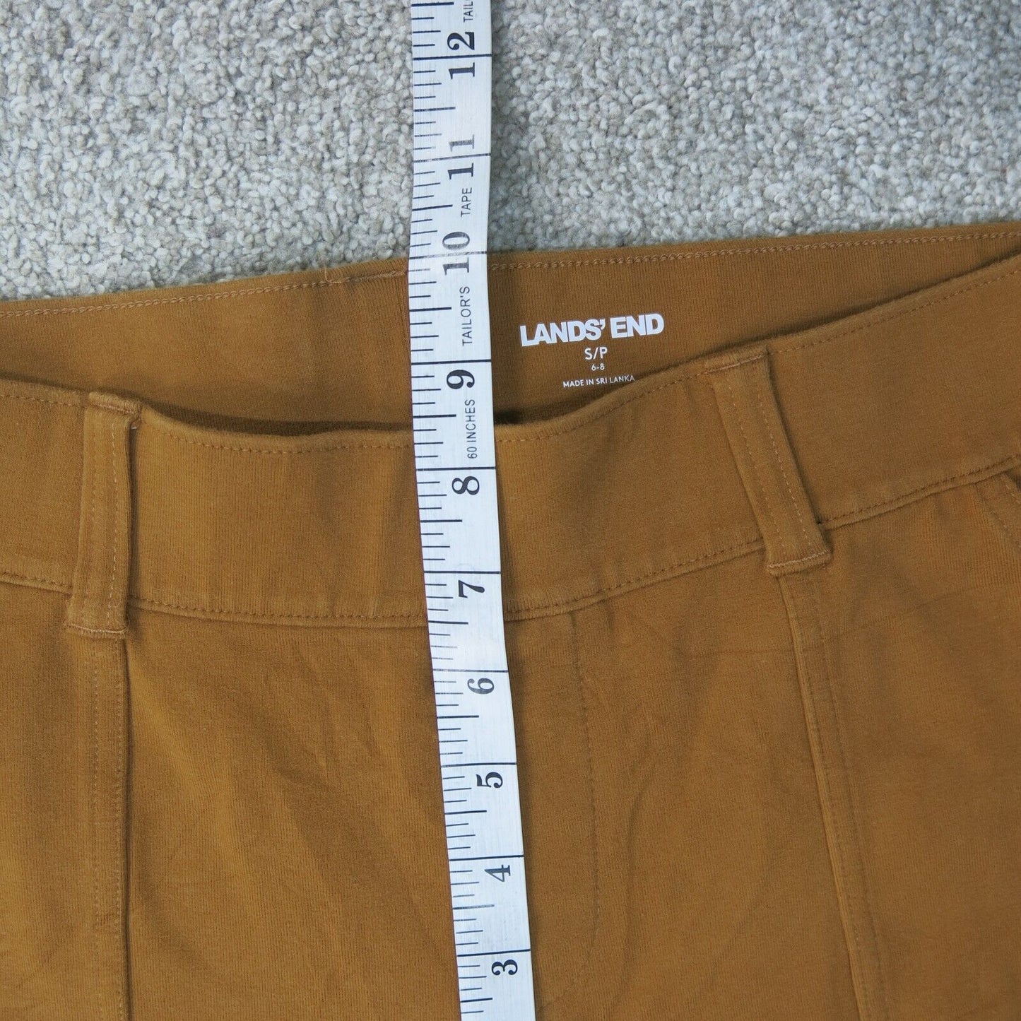 Lands End Women Pant Ankle Starfish Straight Leg Mid Rise Gold Brown Size Small