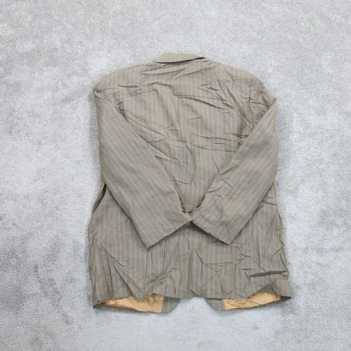 Ralph Lauren Mens Blazer Coat Striped Single Breasted Long Sleeve Clay Gray 42R