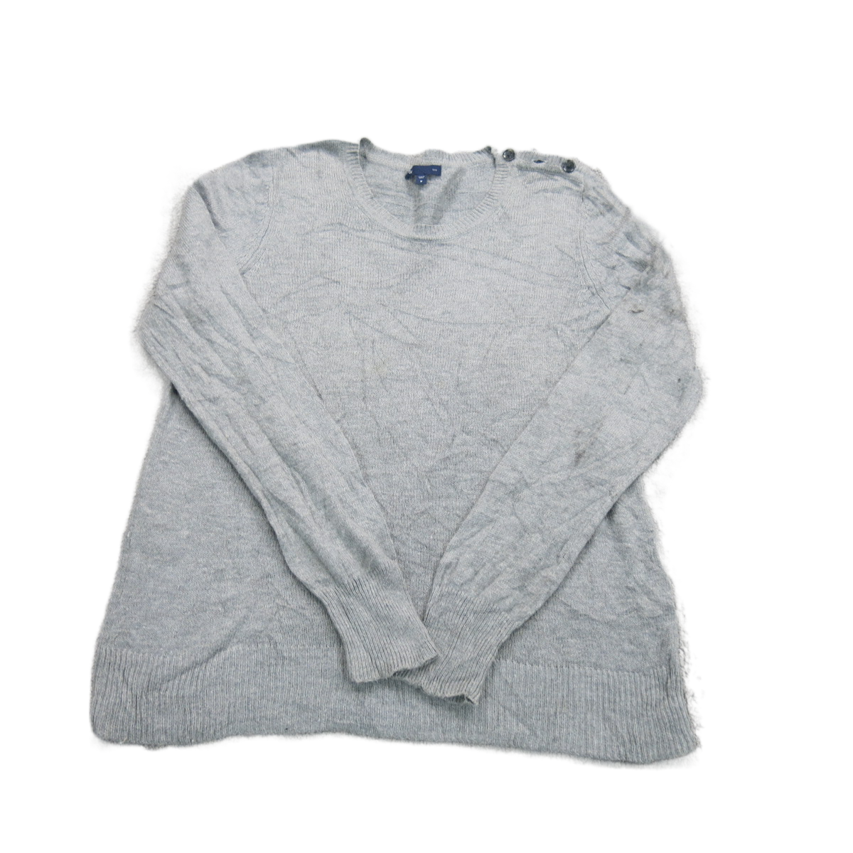 GAP Womens Pullover Knitted Sweater Round Neck Long Sleeves Gray Size Medium