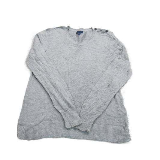 GAP Womens Pullover Knitted Sweater Round Neck Long Sleeves Gray Size Medium