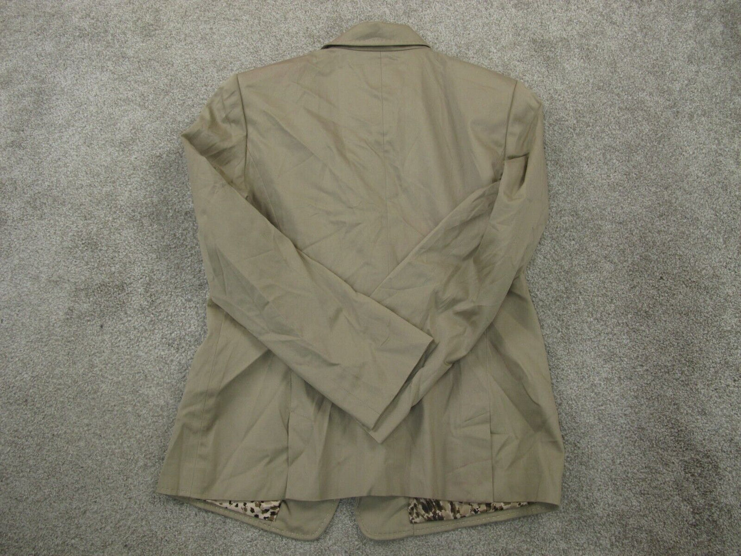 Tahari Womens Pea Coat Double Breasted Long Sleeve Pockets Beige Green Size 10