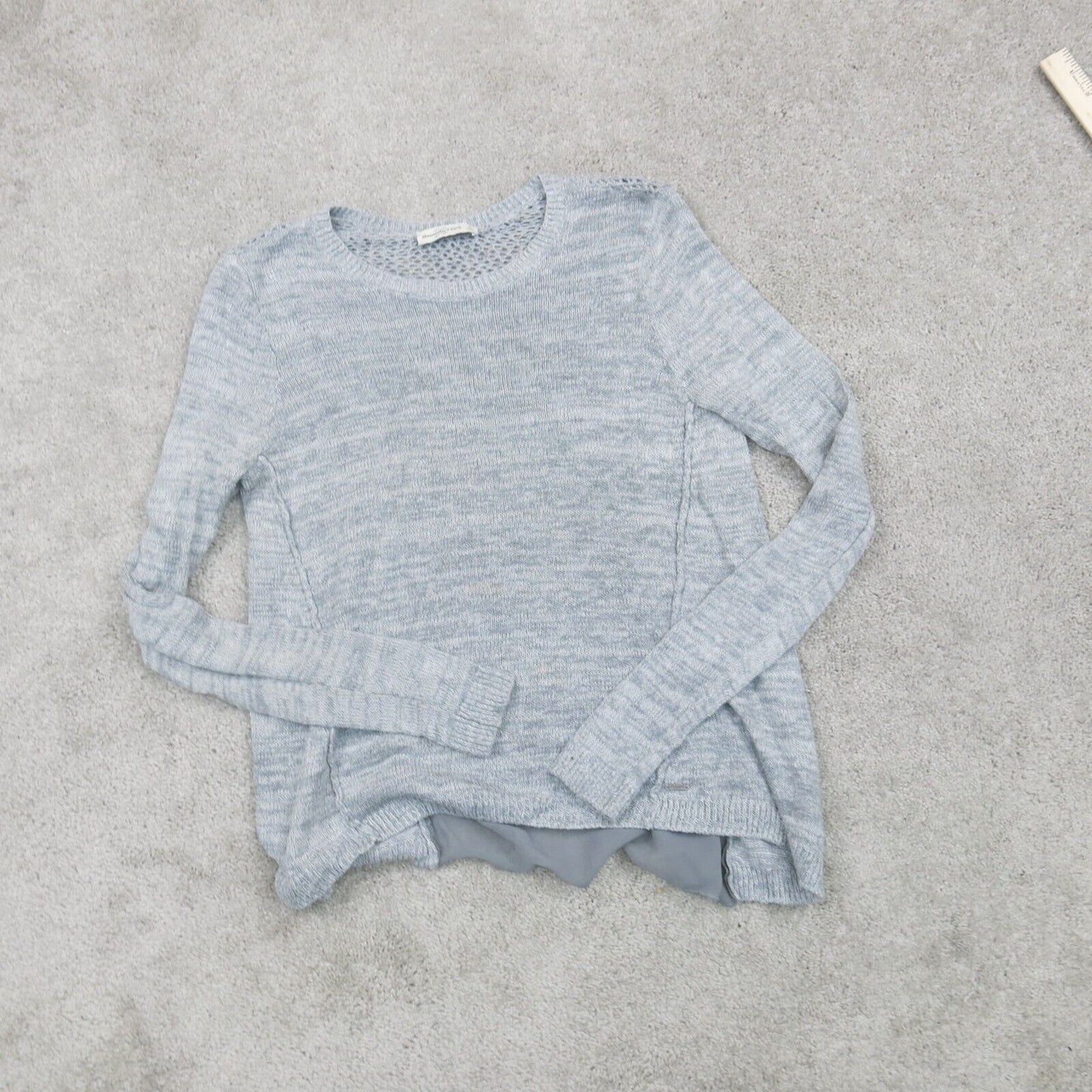 Abercrombie & Fitch Womens Pullover Sweater Crew Neck Long Sleeves Gray Size L