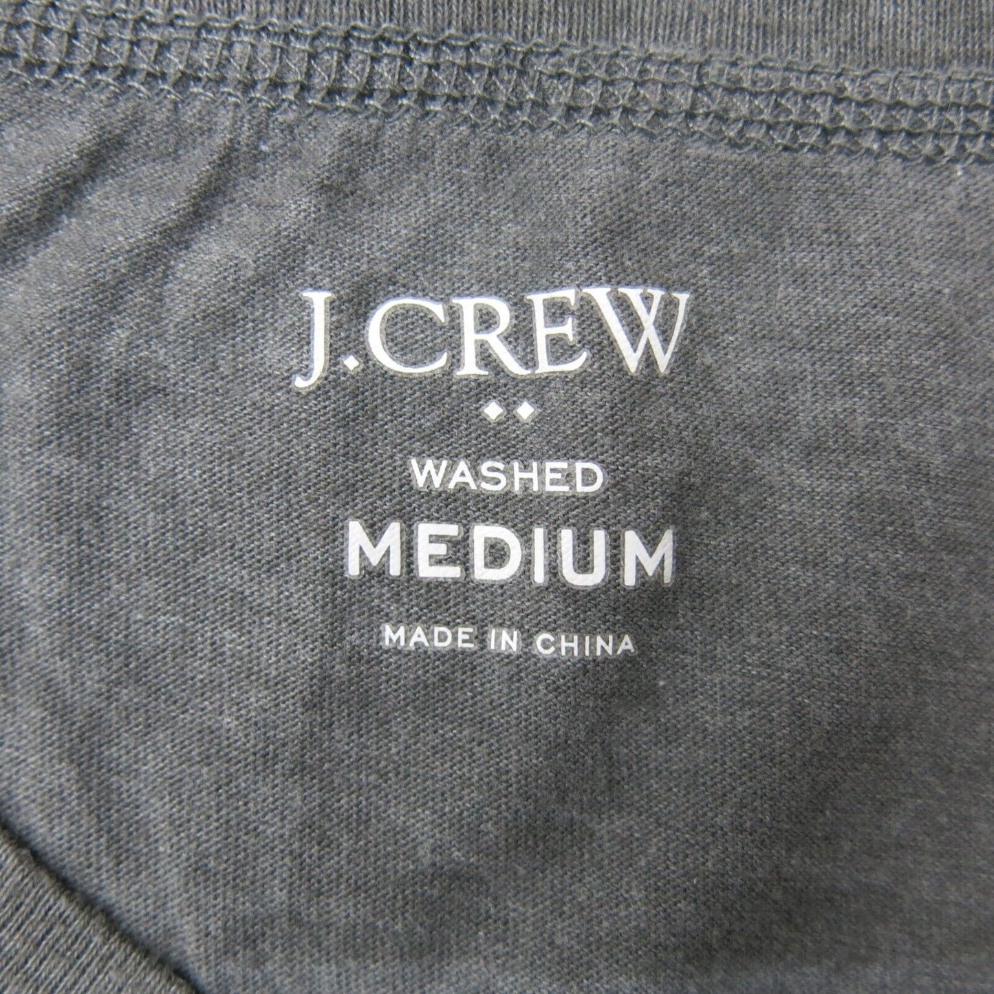 J. Crew Washed Mens Sweatshirt Henley Neck Long Sleeves Solid Gray Size Medium