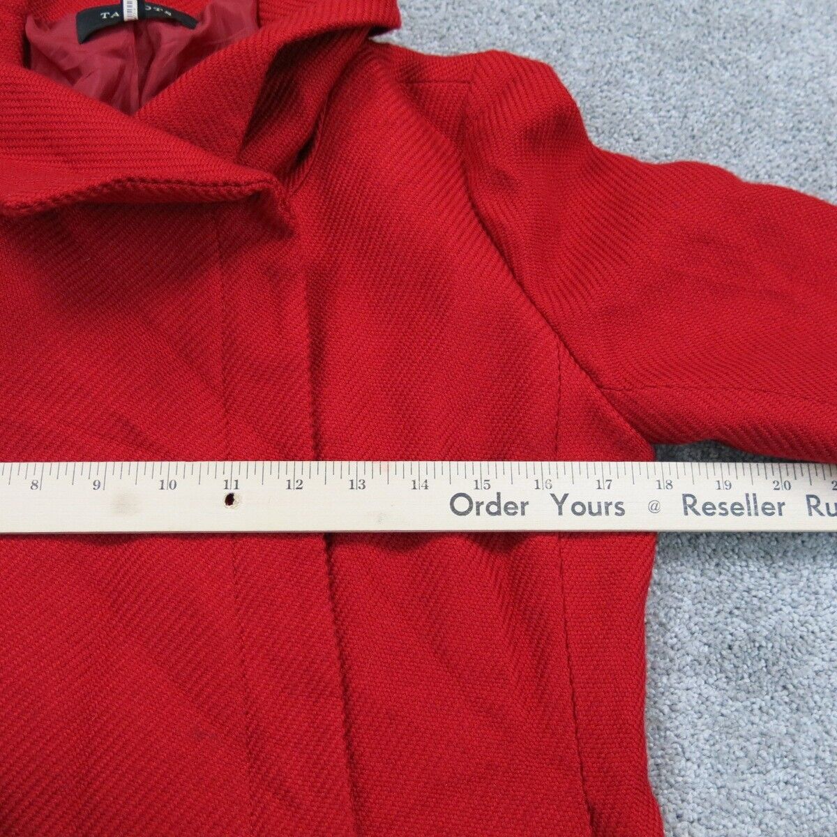 Talbots Womens Pea Coat Jacket Long Sleeves Pockets Solid Red Size 4