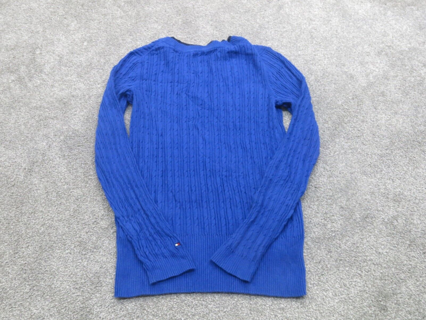 Tommy Hilfiger Womens Pullover Sweater Knitted V Neck Long Sleeves Blue SZ S/P