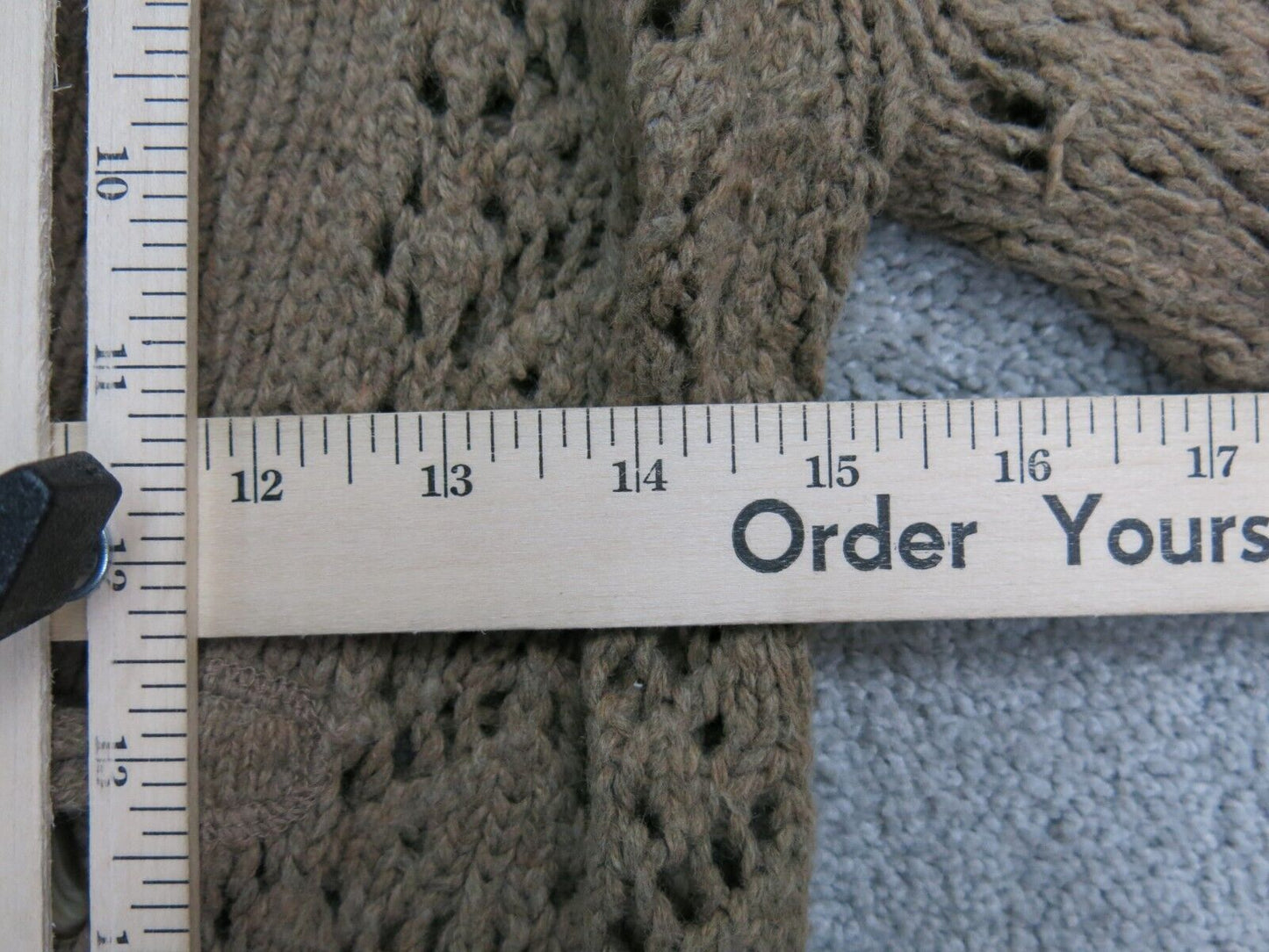 Old Navy Womens Pullover Shawl Sweater Eyelet Knitted Long Sleeves Beige Size S