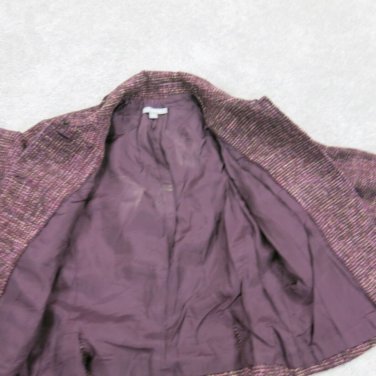 ANN Taylor Womens Tweed Coat Jacket Single Breasted Long Sleeves Pockets Red 6