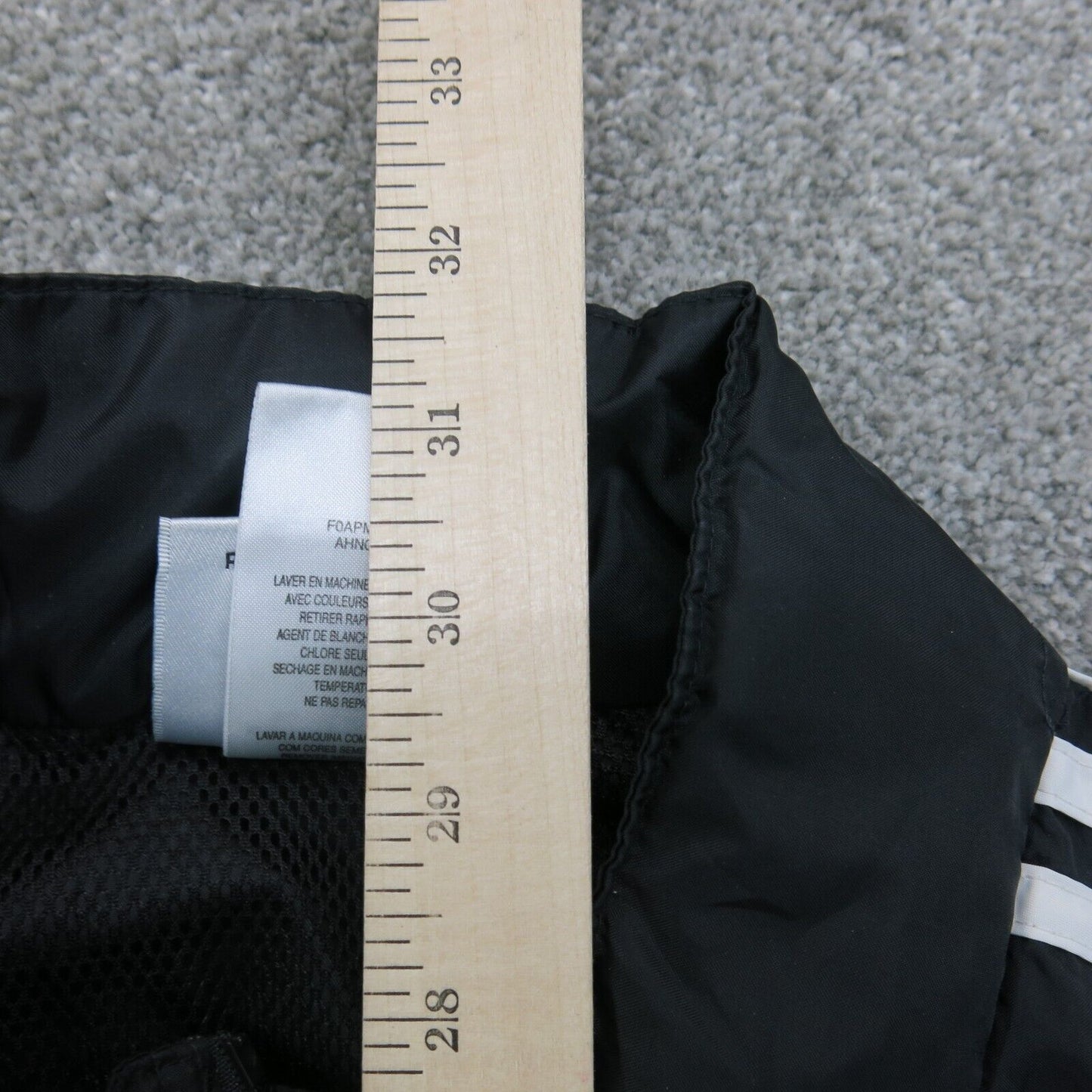 Adidas Mens Bomber Jacket Full Zip Mock Neck Long Sleeve 3 Striped Black Size M