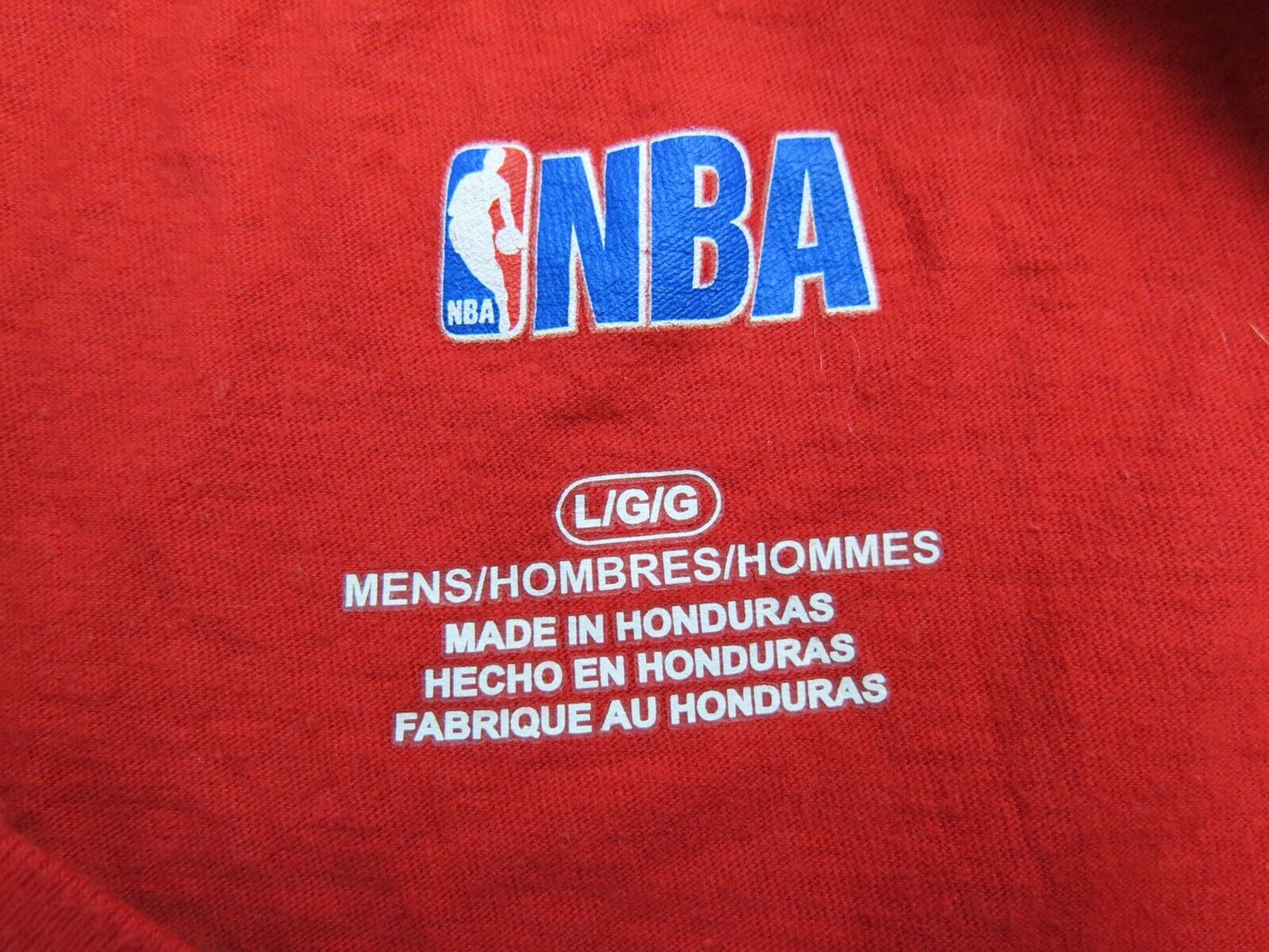 NBA Mens Baseball T Shirts Casual Short Sleeves Crew Neck Red Size Large