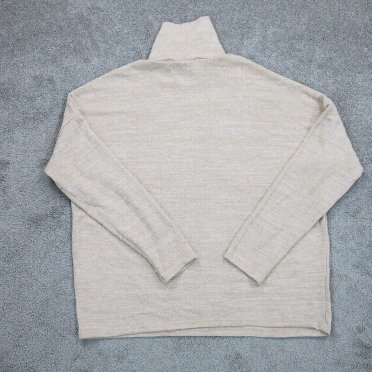 H&M Womens Pullover Sweatshirt Top Long Sleeve High Neck Beige Size Small
