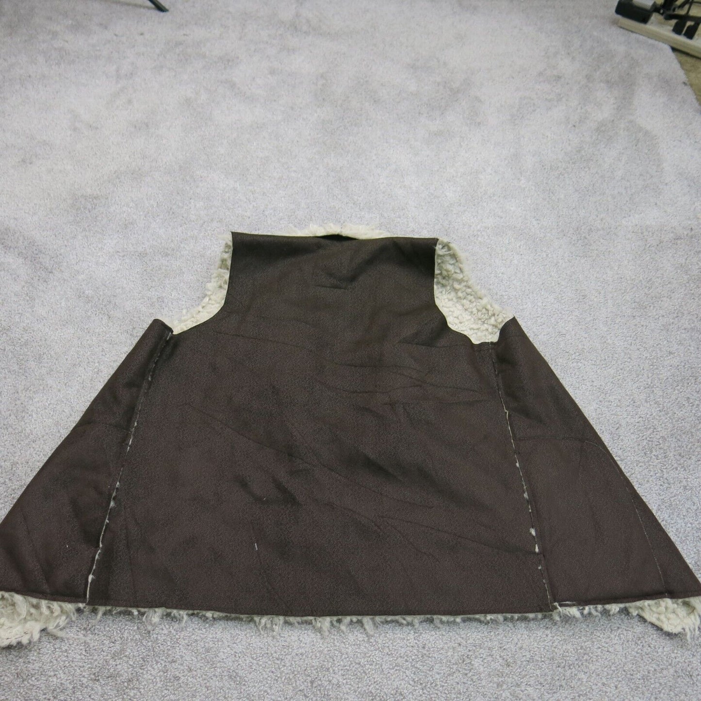 Aeropostale Womens Sherpa Vest Jacket Sleeveless Open Front Brown Size Large