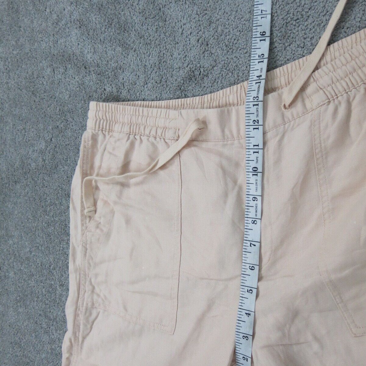 Womens Activewear Sweatpants Drawstring Waist High Rise Ivory Pink Size Large