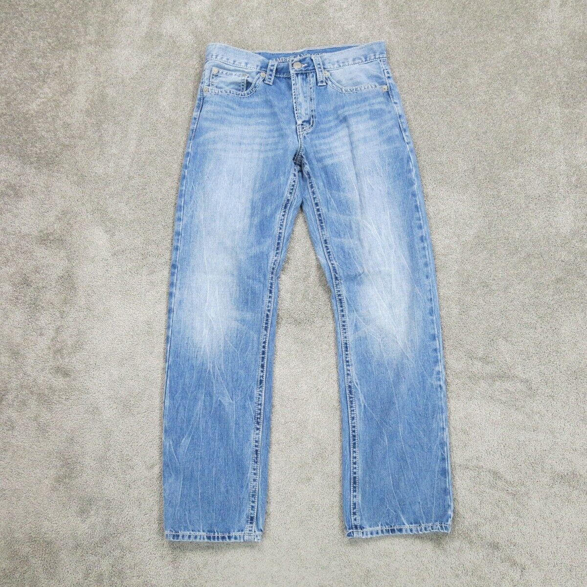 American Eagle Outfitter Mens Jeans Straight Leg Relaxed Fit Cotton Blue W31XL34