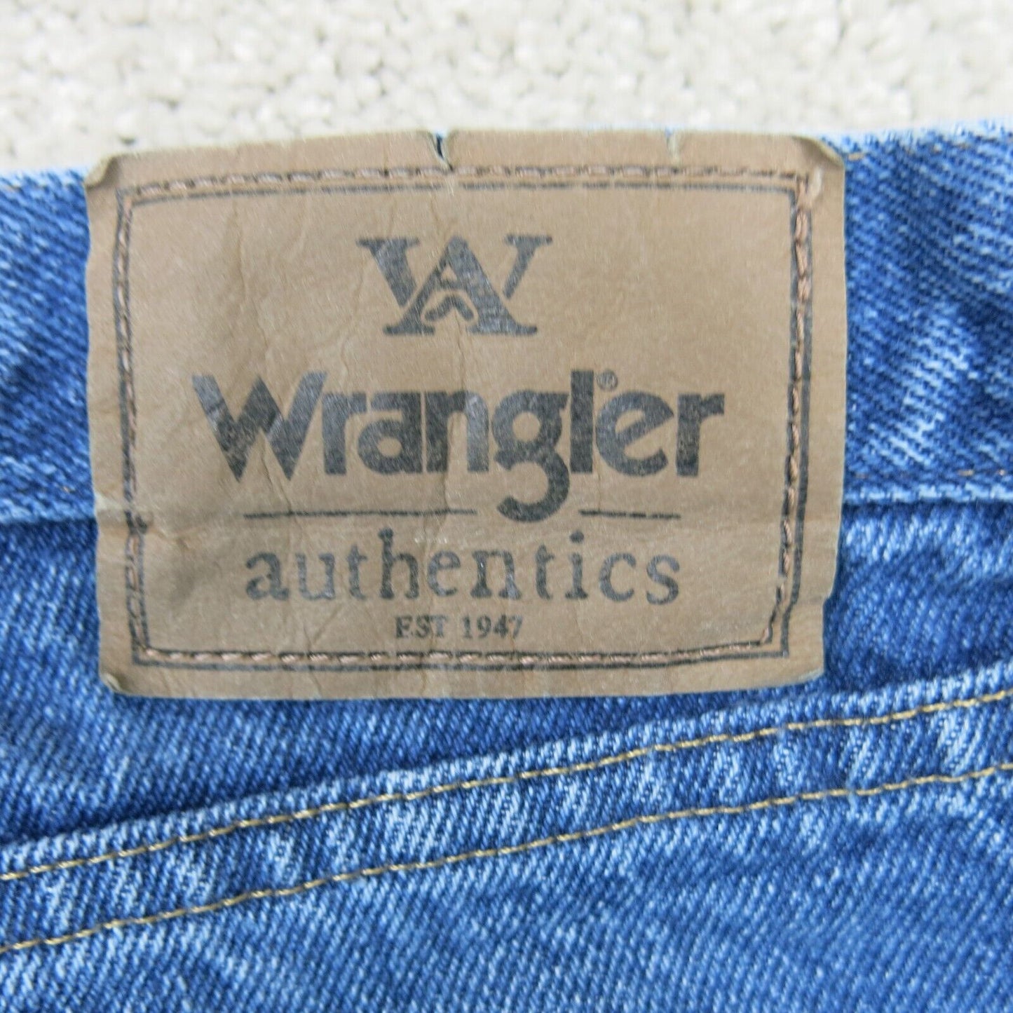 Wrangler Mens Jeans Straight Leg Denim Mid Rise 100% Cotton Blue Size W40XL29