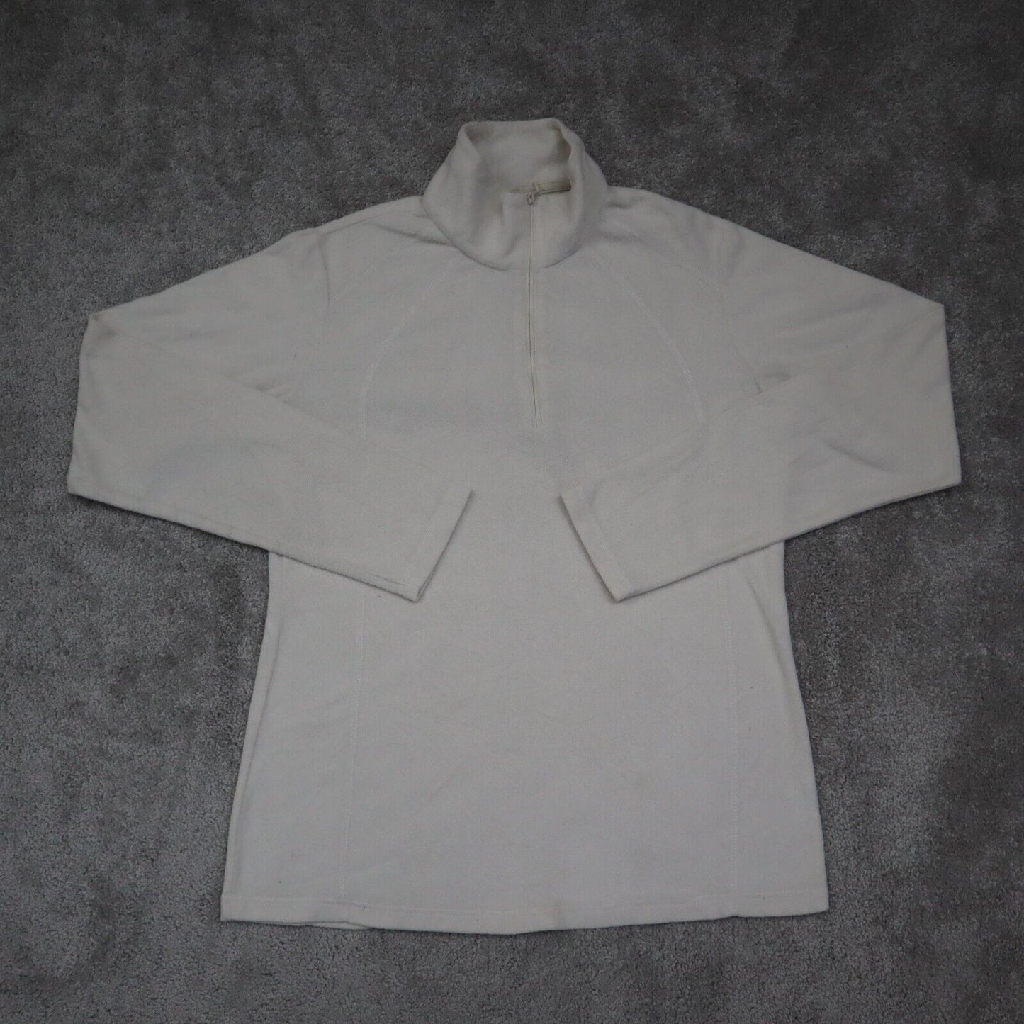 Columbia Mens 14 Zip Up Sweatshirt Long Sleeves Mock Neck White Size Medium