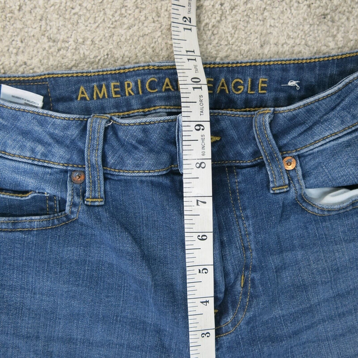 American Eagle Womens Jeans Straight Leg Flat Front Pockets Blue Size W29xL30