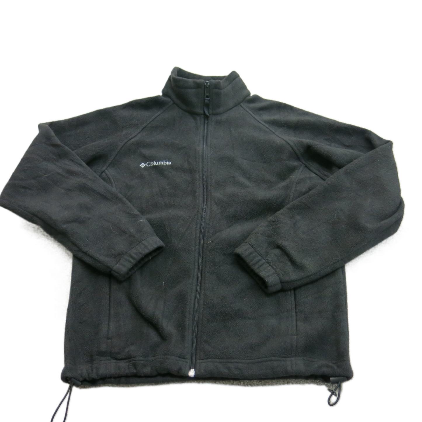 Columbia Womens Fleece Jacket Full Zip Long Sleeves Mock Neck Black Size Medium