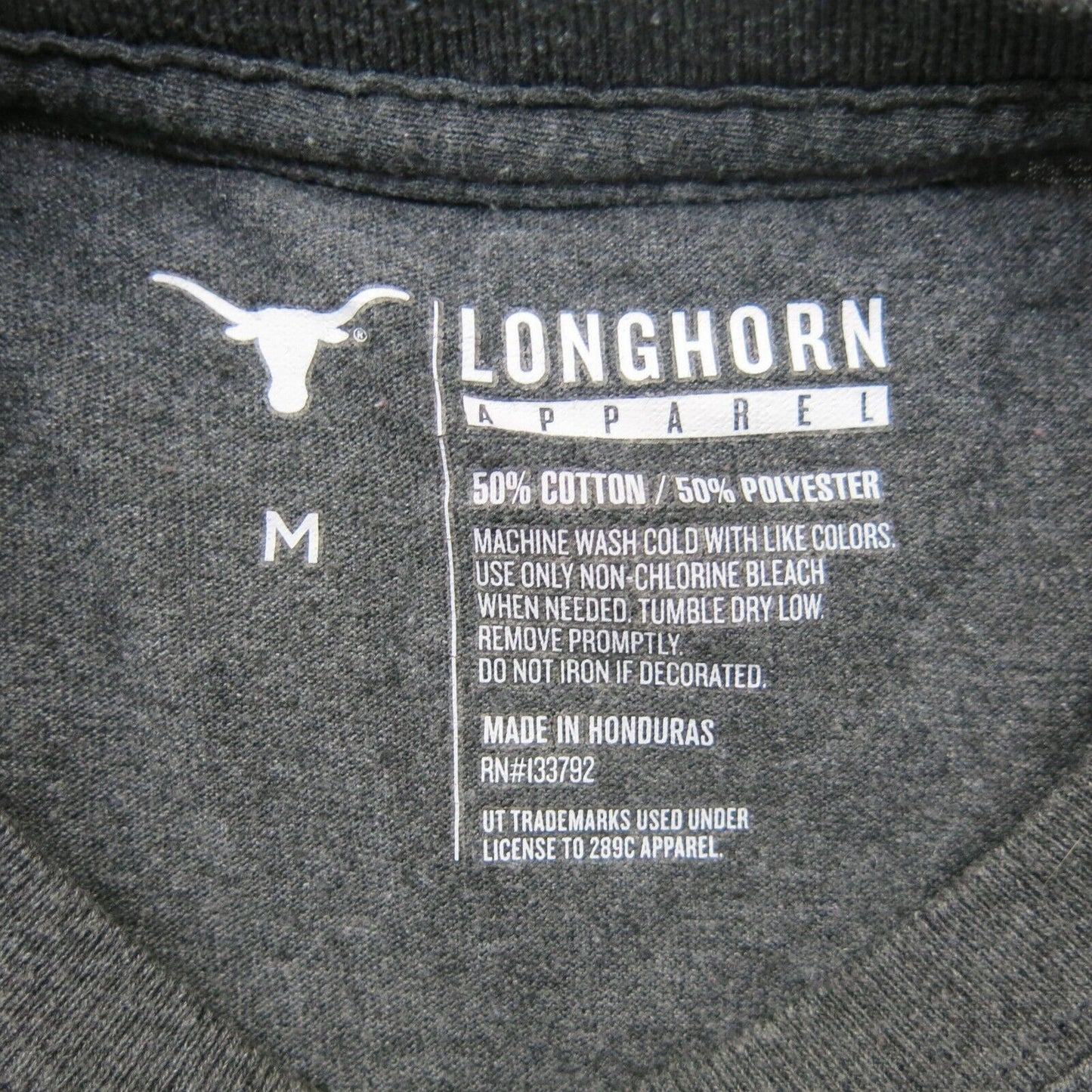 Long Horn Mens Crew Neck T Shirt Short Sleeves Graphic Print Black Size Medium