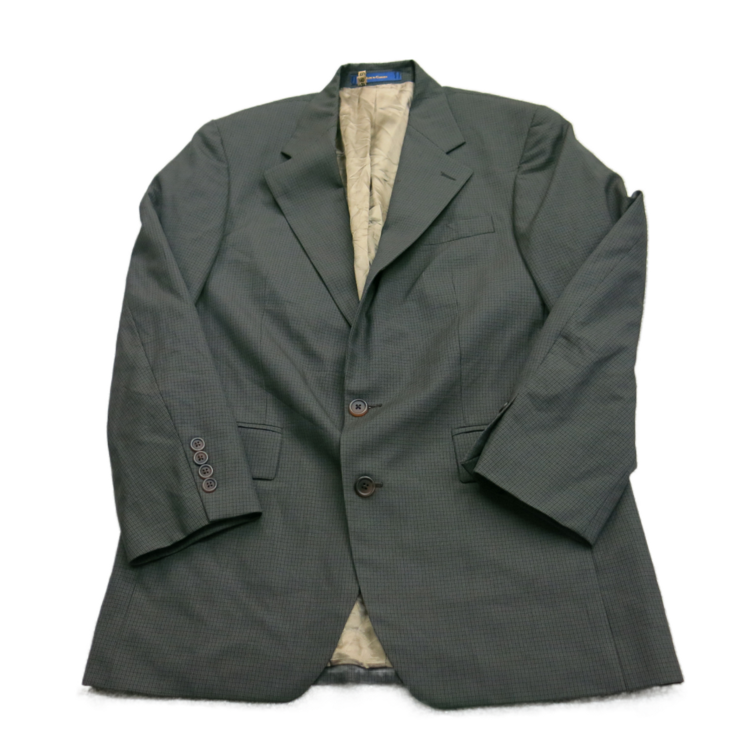 CHAPS Ralph Lauren Men Blazer Coat Single Breasted Pockets Green Size 38 Reg