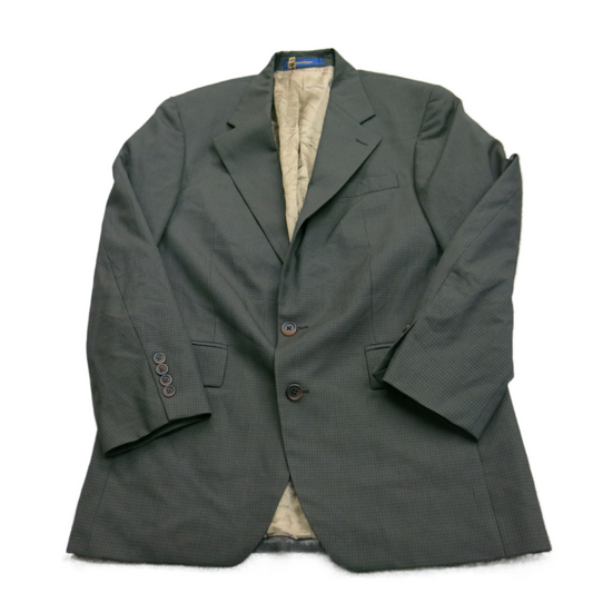 CHAPS Ralph Lauren Men Blazer Coat Single Breasted Pockets Green Size 38 Reg