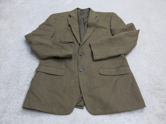 Chaps Mens Blazer Coat Single Breasted Long Sleeves Pockets Clay Green Size 40R