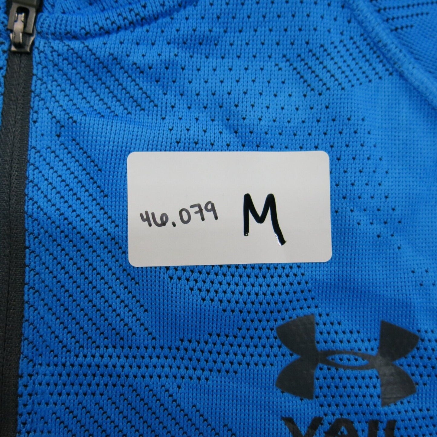 Under Armour Men 3/4 Zip Activewear Top Heatgear Long Sleeve Blue Size Small