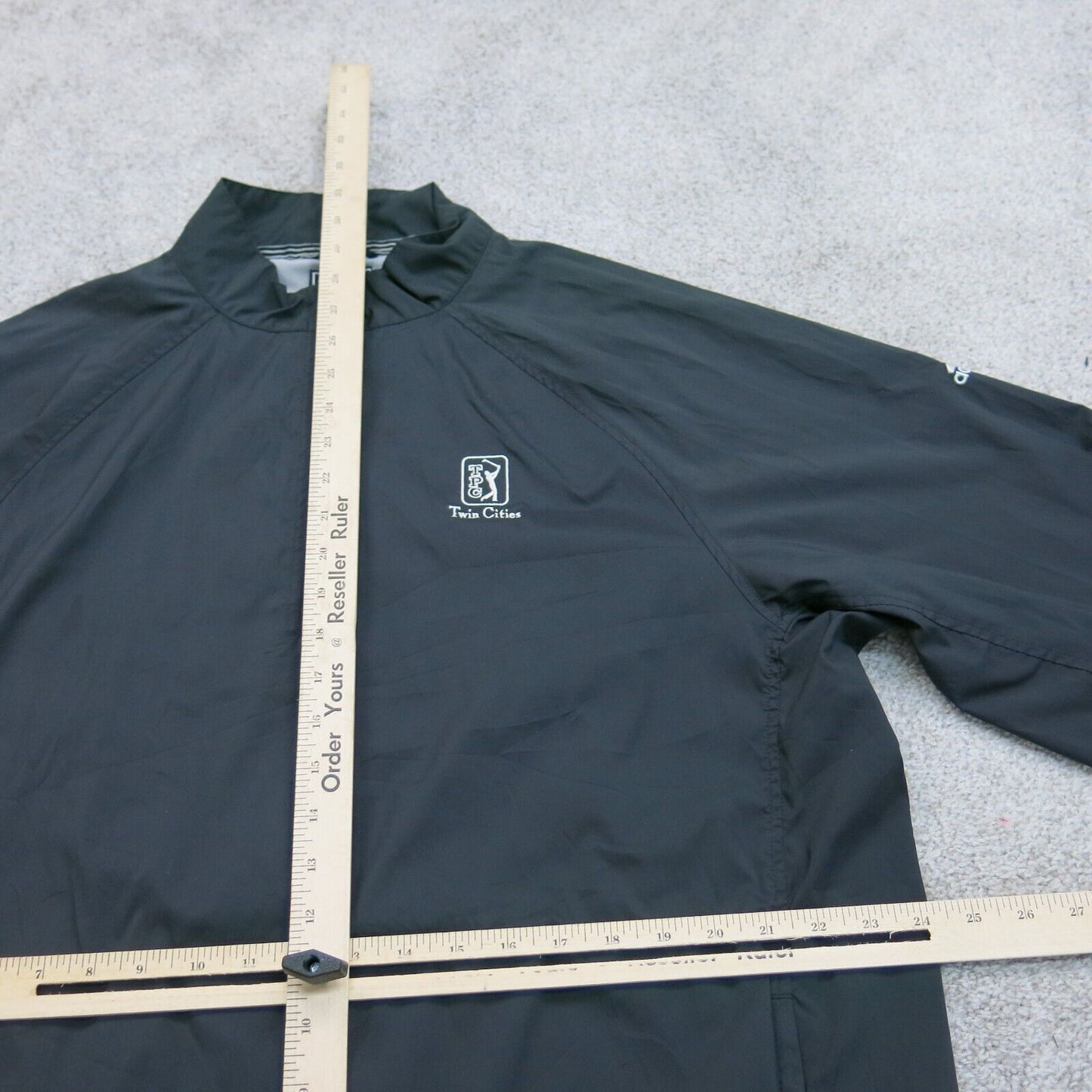 Adidas Mens 1/4 Zip Sweatshirt Pullover Long Sleeves Mock Neck Black Size XL