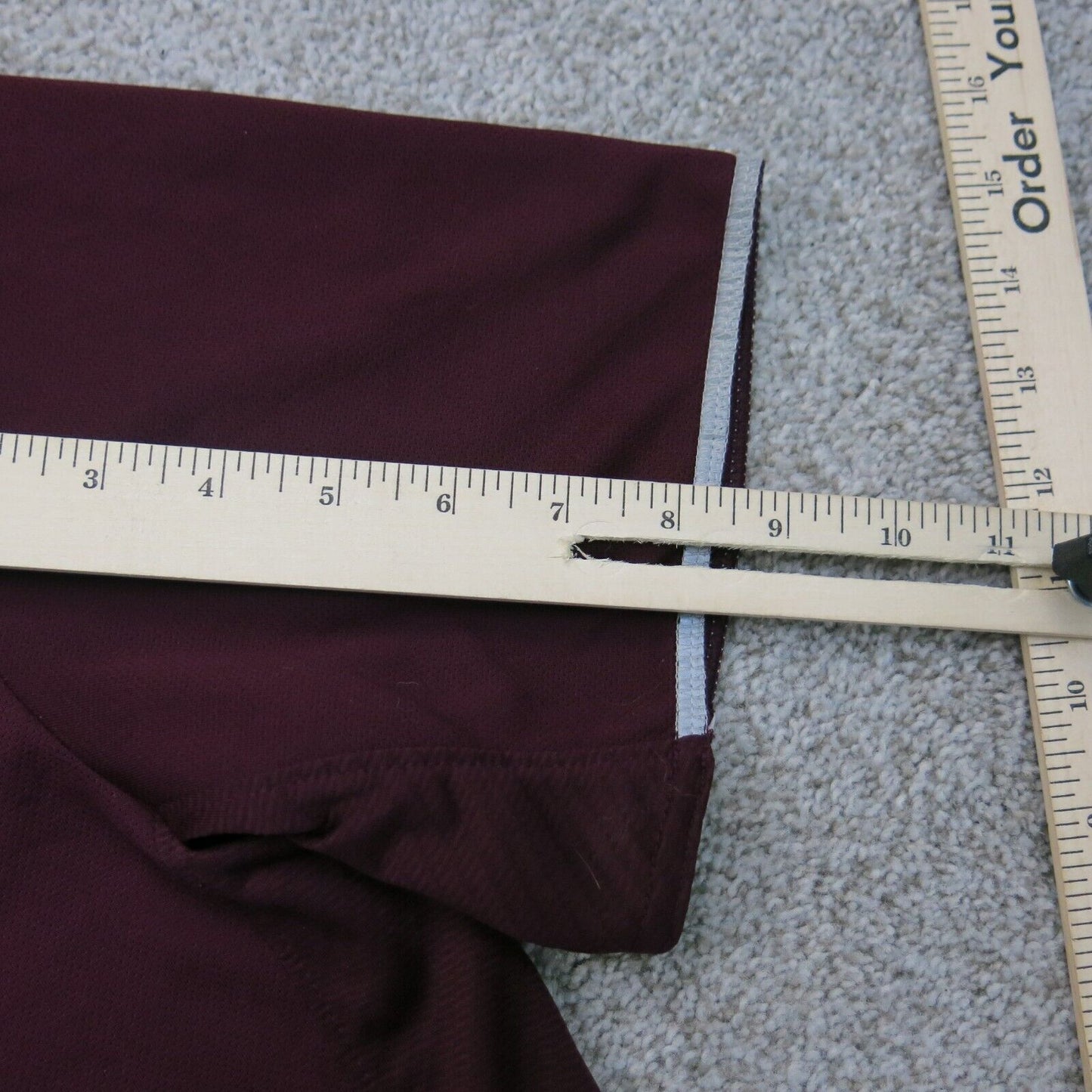 Adidas Mens Polo Shirt Short Sleeves Side Slit Front Button Maroon Size Large