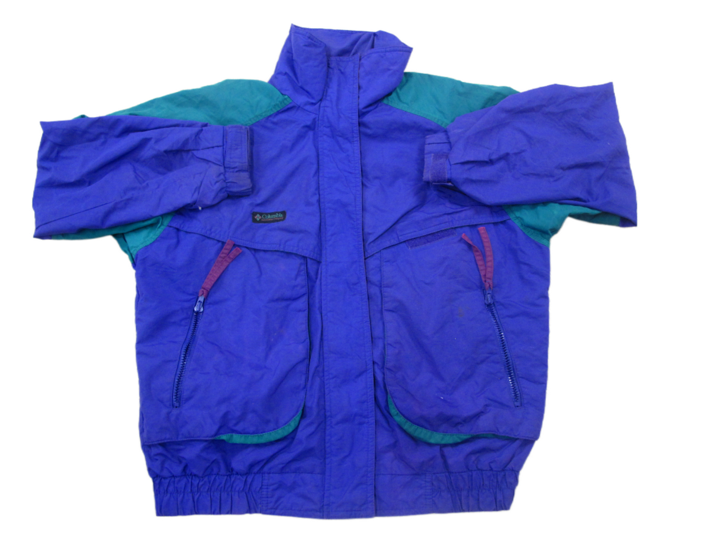 Columbia Sportswear Womens Windbreaker Jacket Full Zip Redial Sleeve Blue Size M
