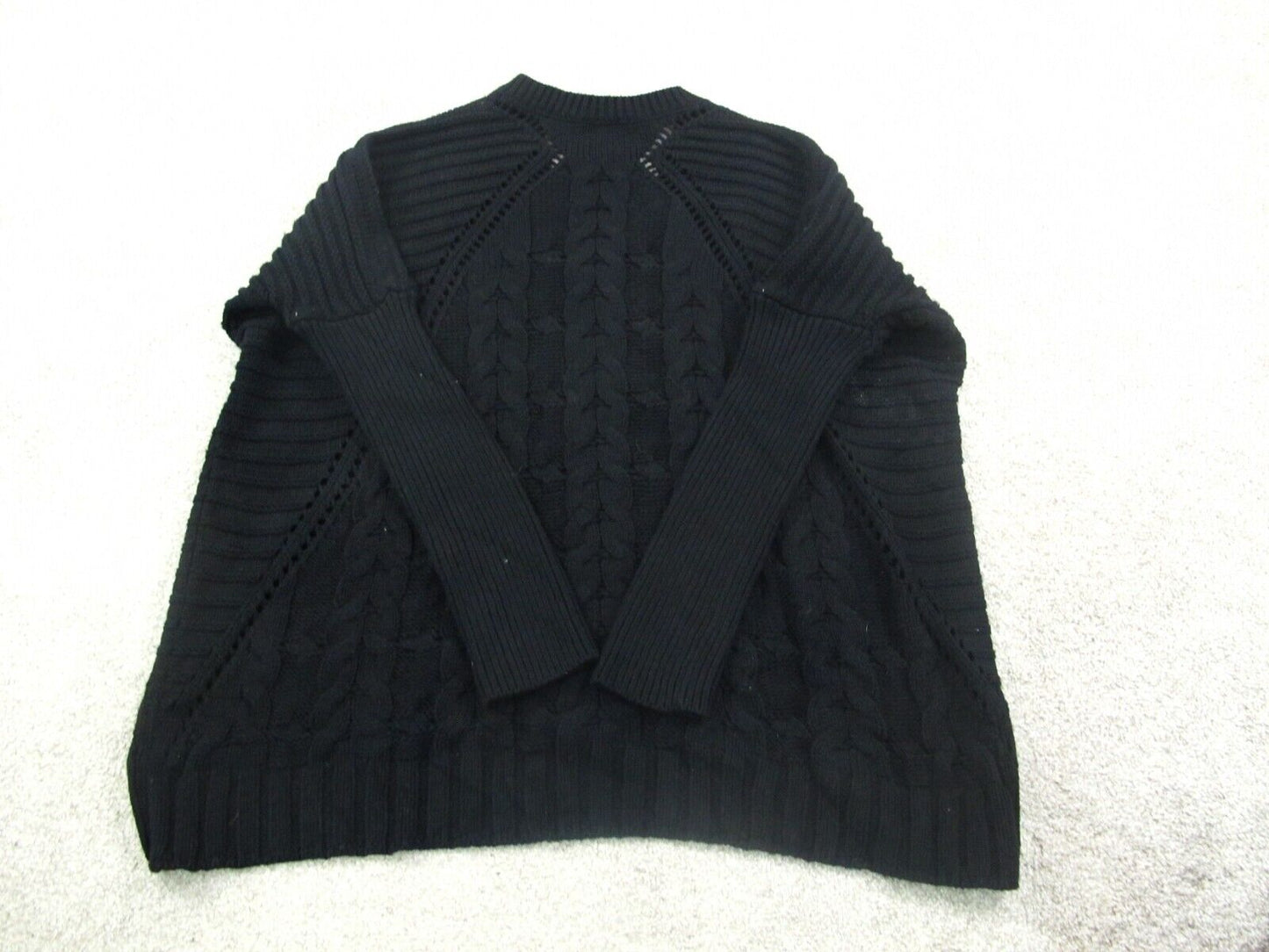 Express Womens  Knitted Sweater Long Sleeves V Neck Black Size Petite Small