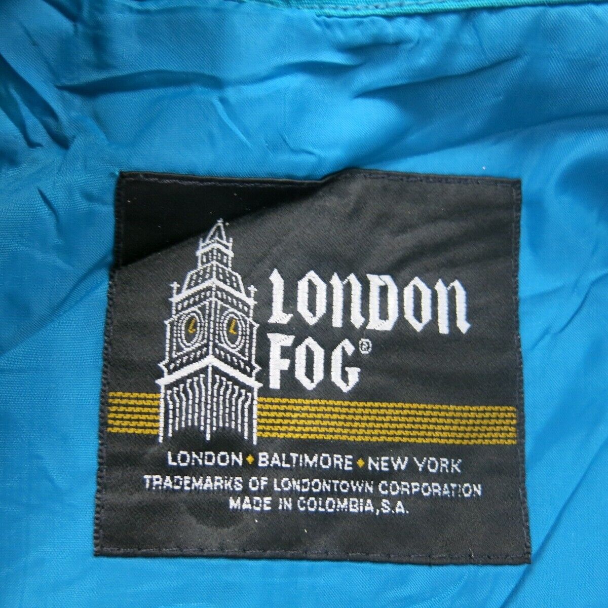 London Fog Womens Hooded Coat Full Zip Long Sleeve Pocket Aqua Blue Size 8 Reg