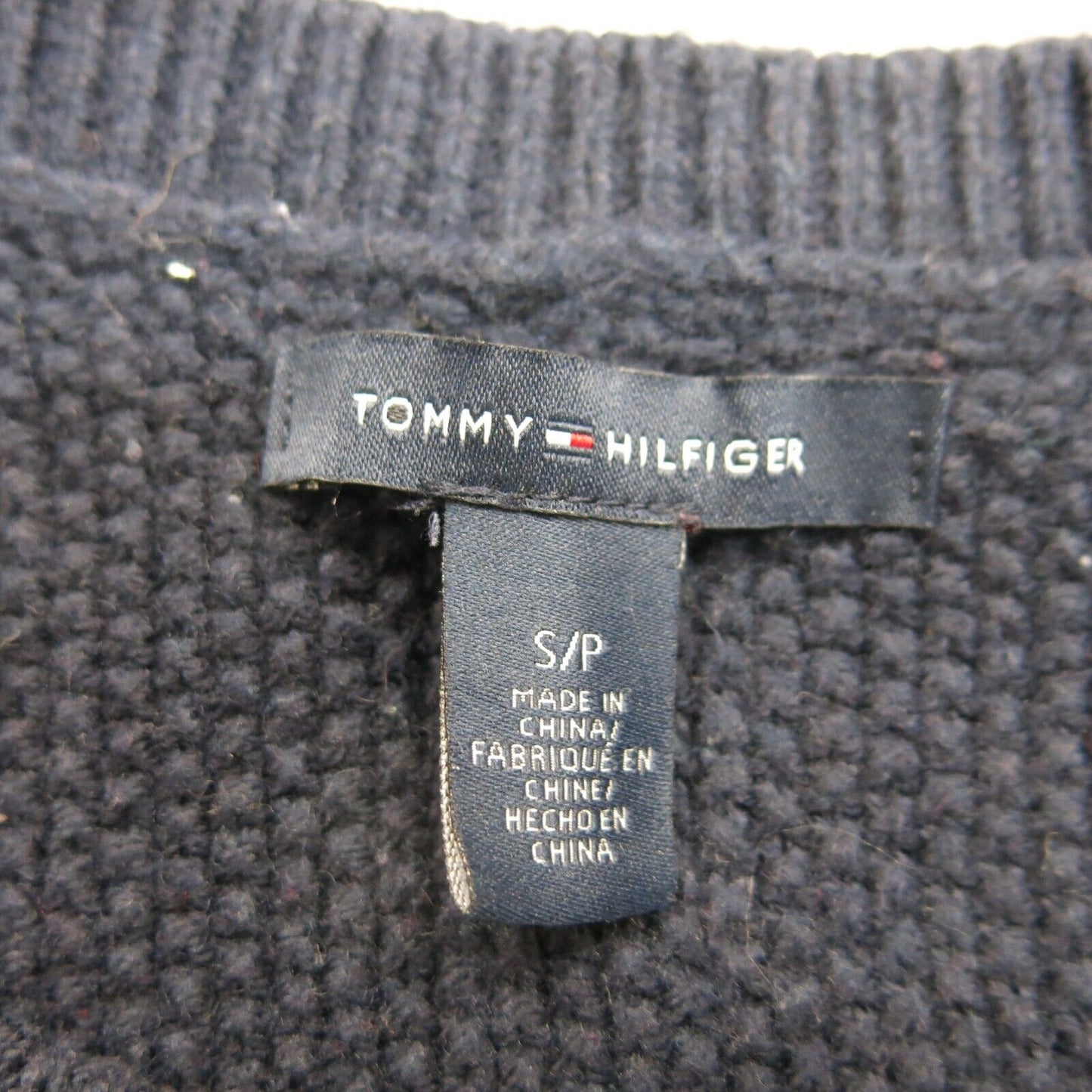 Tommy Hilfiger Womens Pullover Knitted Sweater Long Sleeves Crew Neck Blue SZ SP