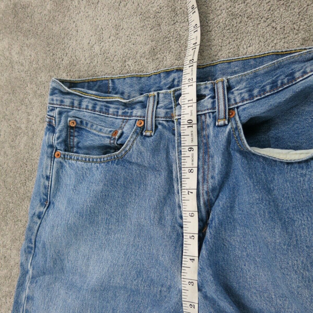 Levis Mens Jeans Straight Leg Denim Regular Fit Mid Rise Blue Size W34XL30