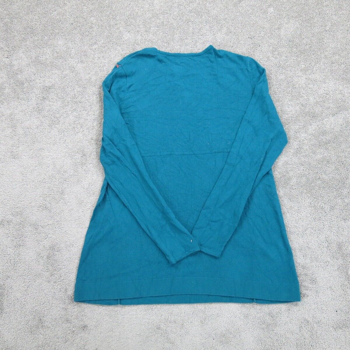 J. Jill Womens Sweater Knitted Crew Neck Long Sleeves Dark Aqua Blue Size Small