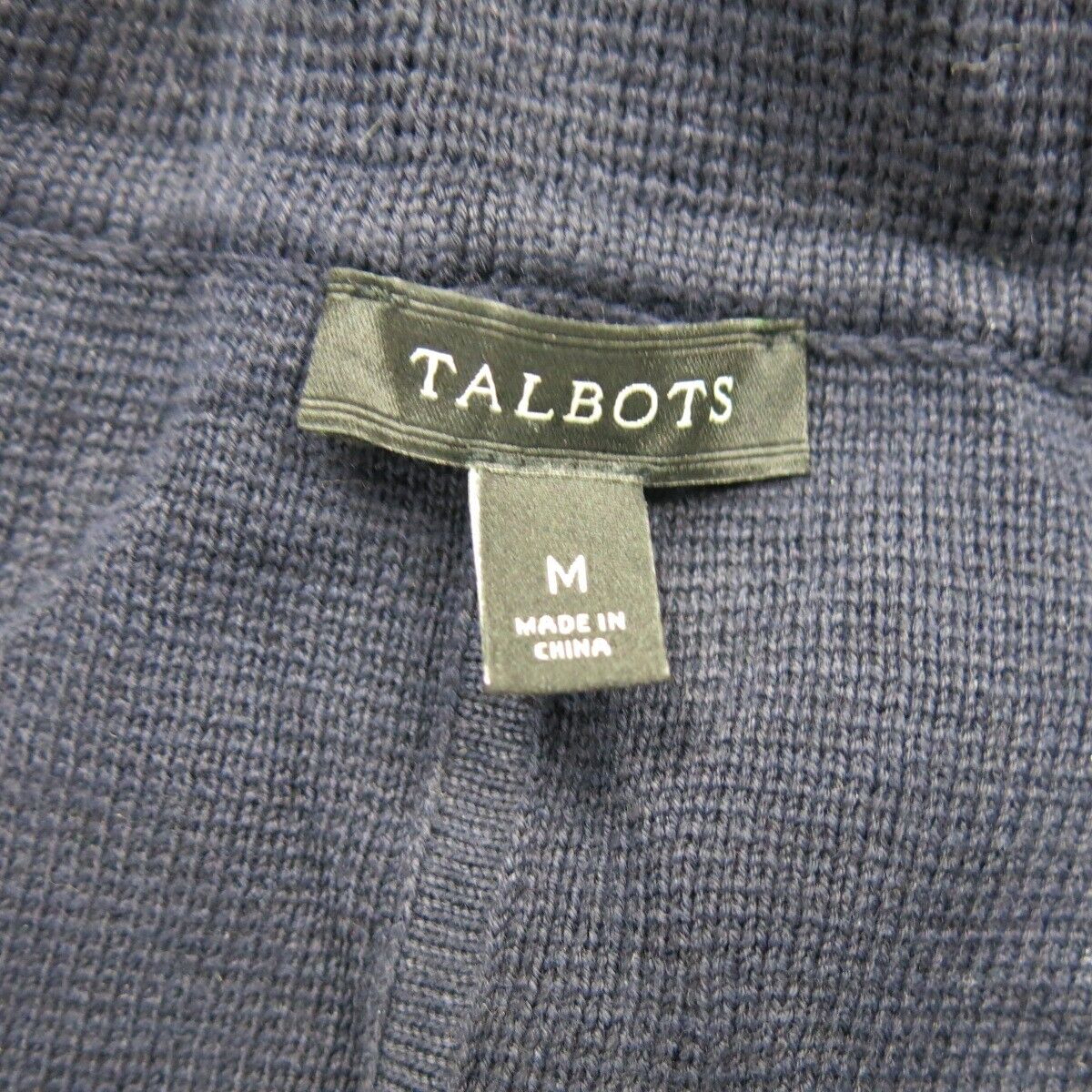 Talbots Womens Blazer Coat Single Breasted 3/4 Sleeve Pockets Blue Size Medium
