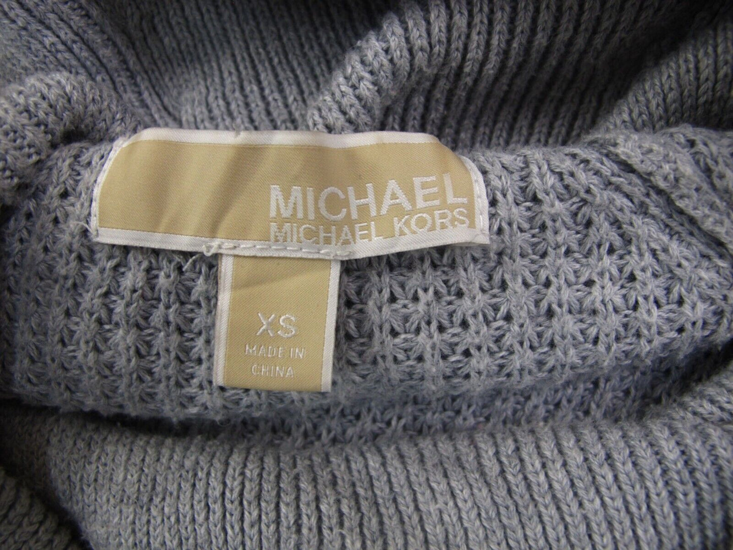 Michael Kors Women Pullover Sweater Knitted Cowl Neck Long Sleeves  Gray Size XS