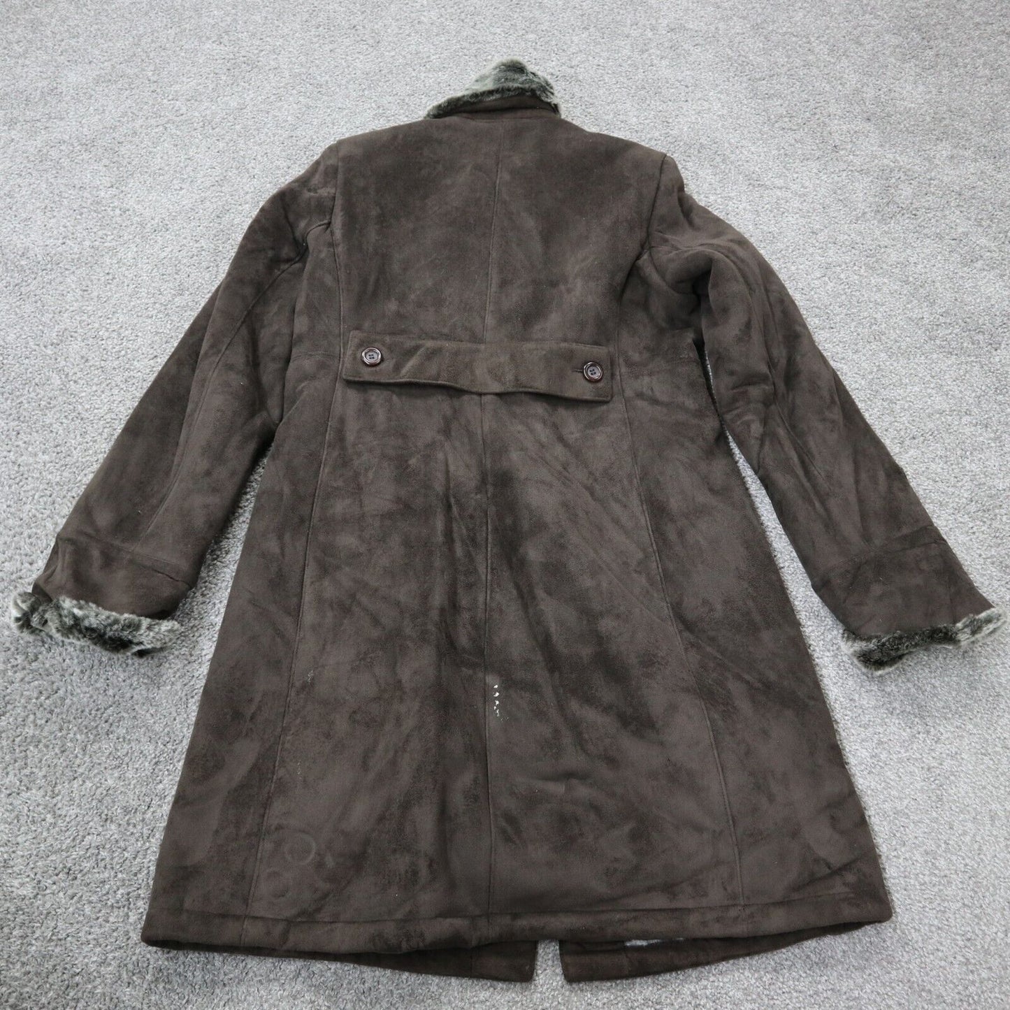 Jones New York Womens Trench Coat Single Breasted Long Sleeves Brown Size Small