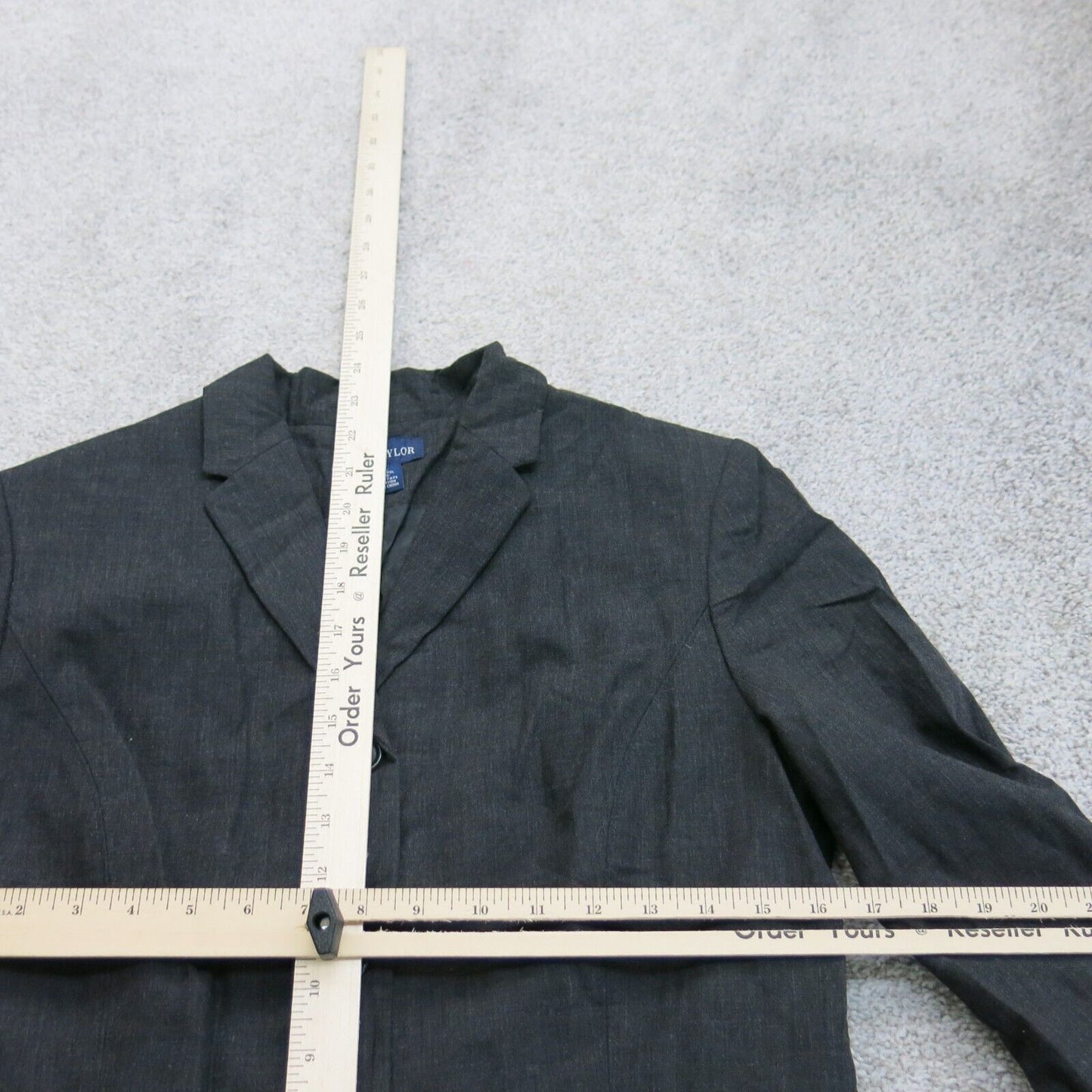 ANN Taylor Women Blazer Coat Single Breasted 100% Wool Pockets Black Size 8