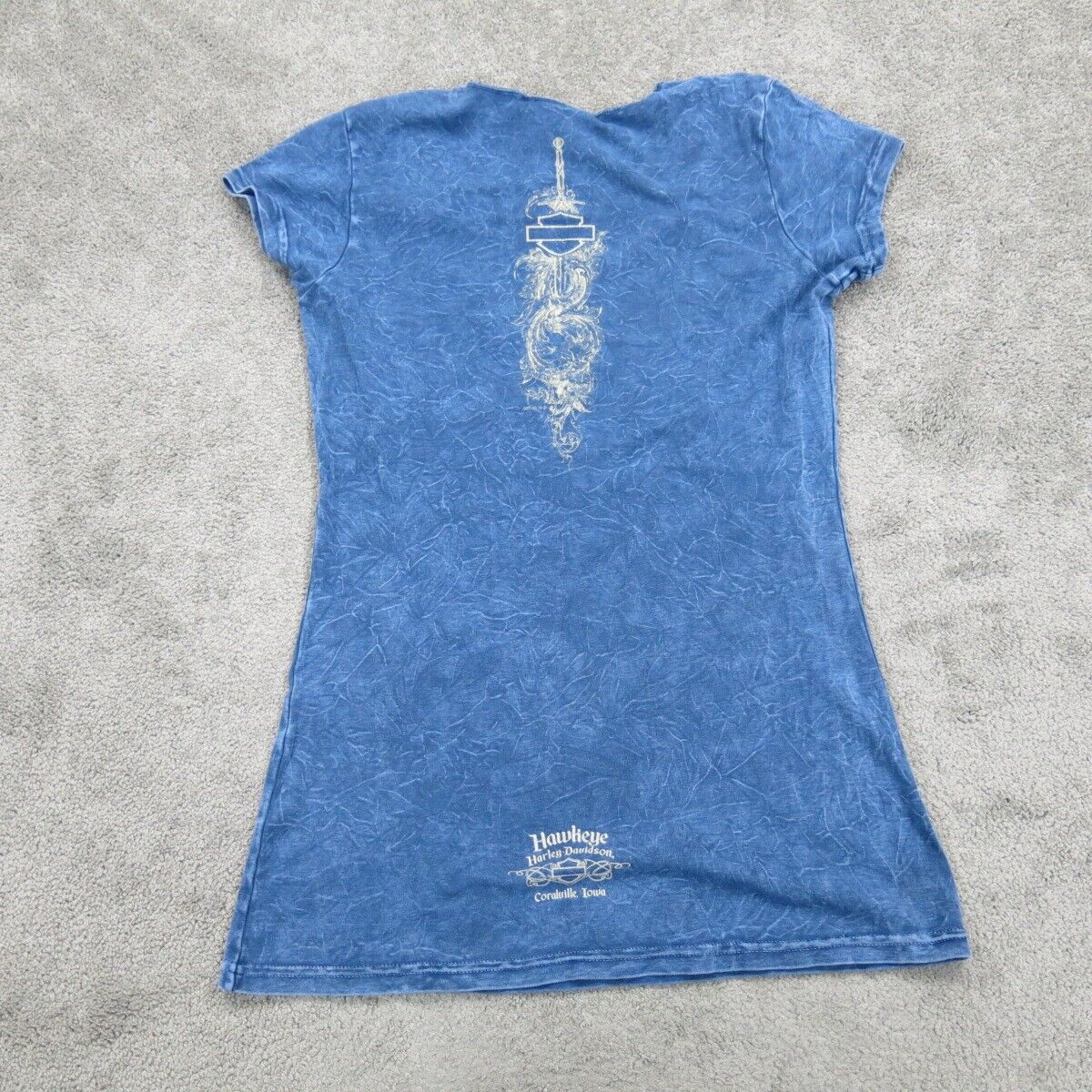 Hawkeye Womens Graphic T Shirt Top Cap Sleeves 100% Cotton Blue Size X Large
