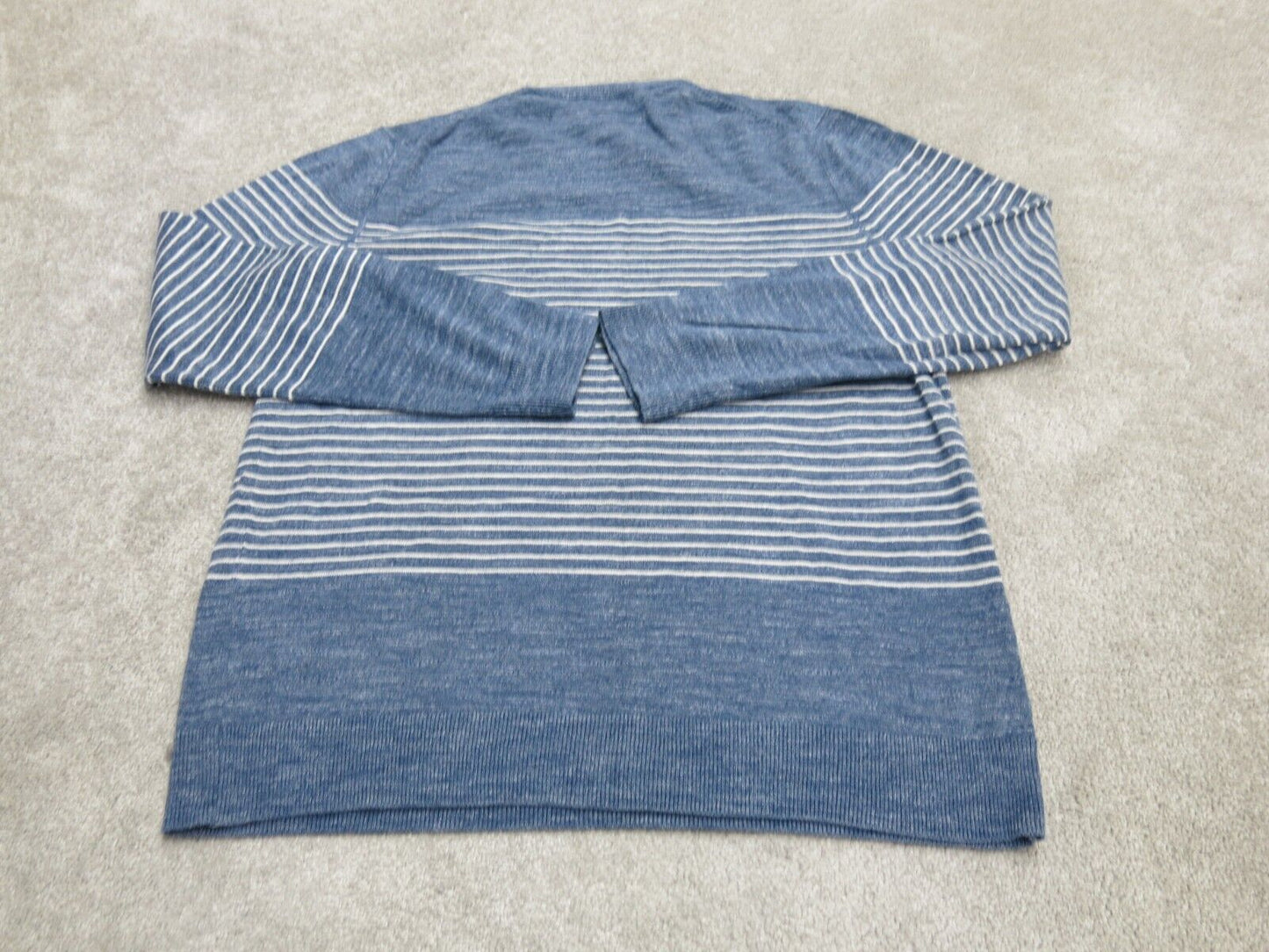 Banana Republic Mens Sweater  Pullover Knitted Striped Blue White Size Large