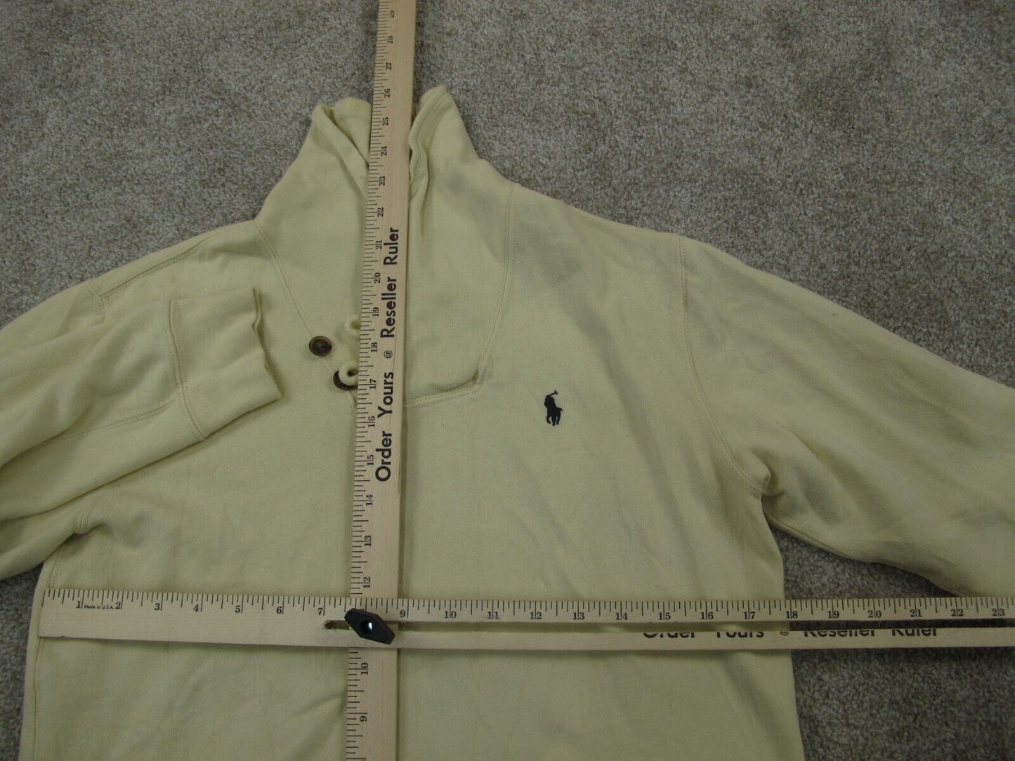 Polo Ralph Lauren Womens Pullover Sweater Long Sleeves Logo Light Yellow Size M