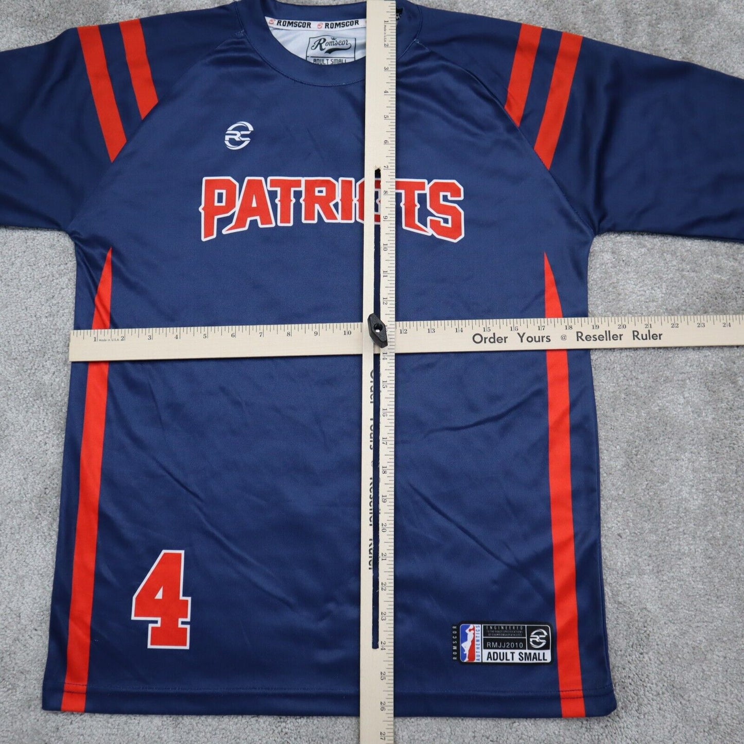 Romscor NBA Shirt Men s Small Blue Long Sleeves PATRIOTS Basketball Sports Shirt