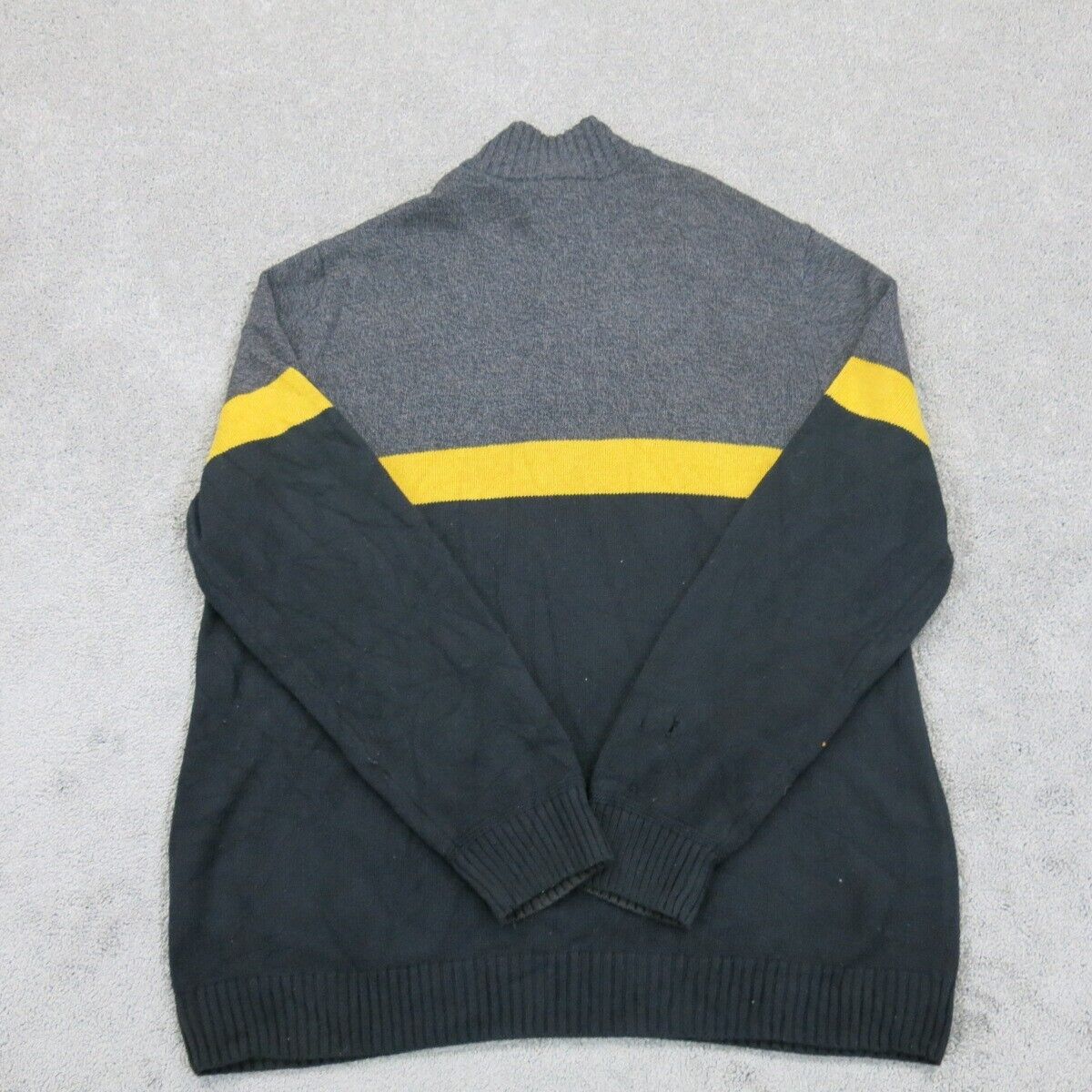 American Eagle Mens Pullover Sweater Mock Neck Long Sleeve Gray Black Size XXL