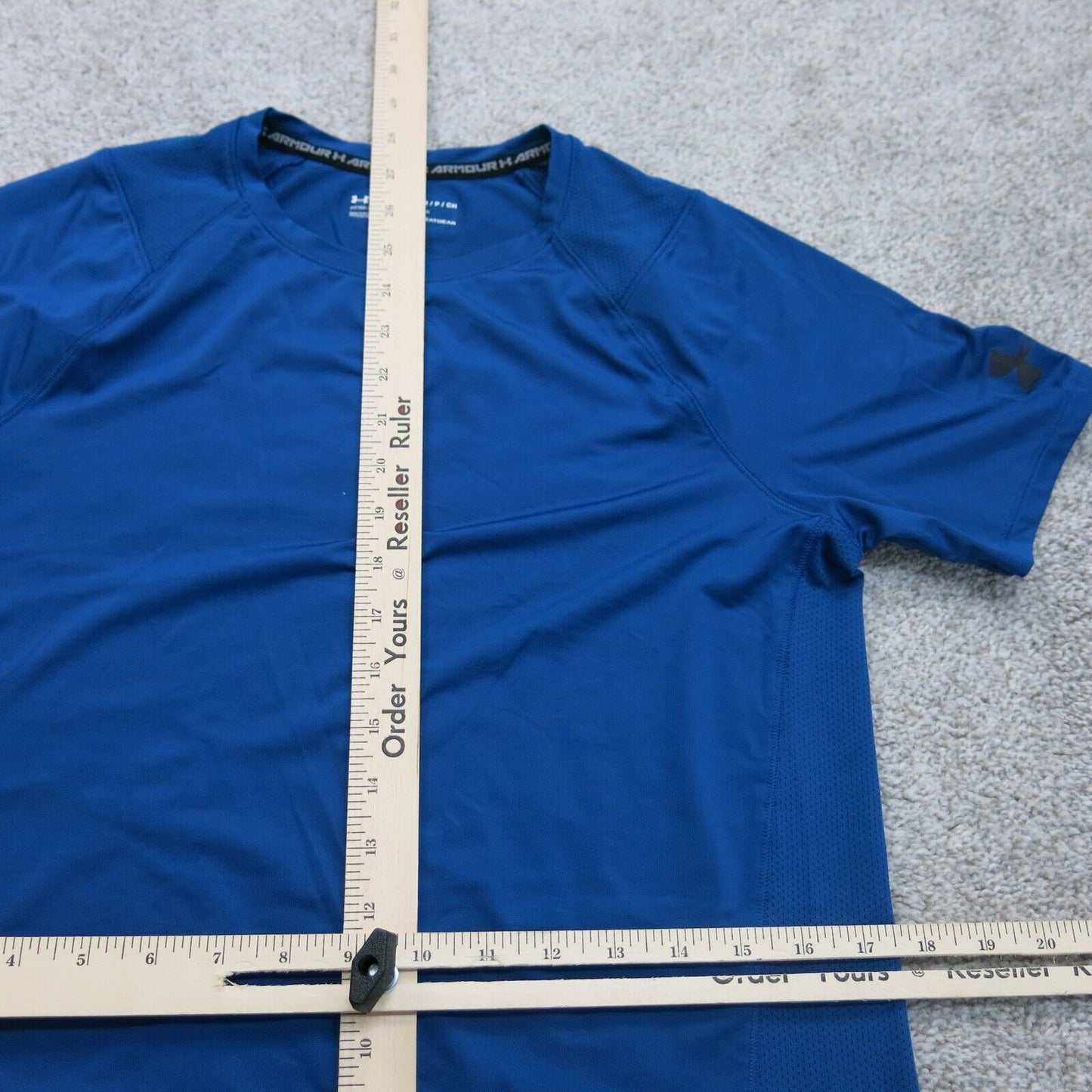 Under Armour Mens Heat Gear Pullover T Shirt Crew Neck Short Sleeve Blue Size S