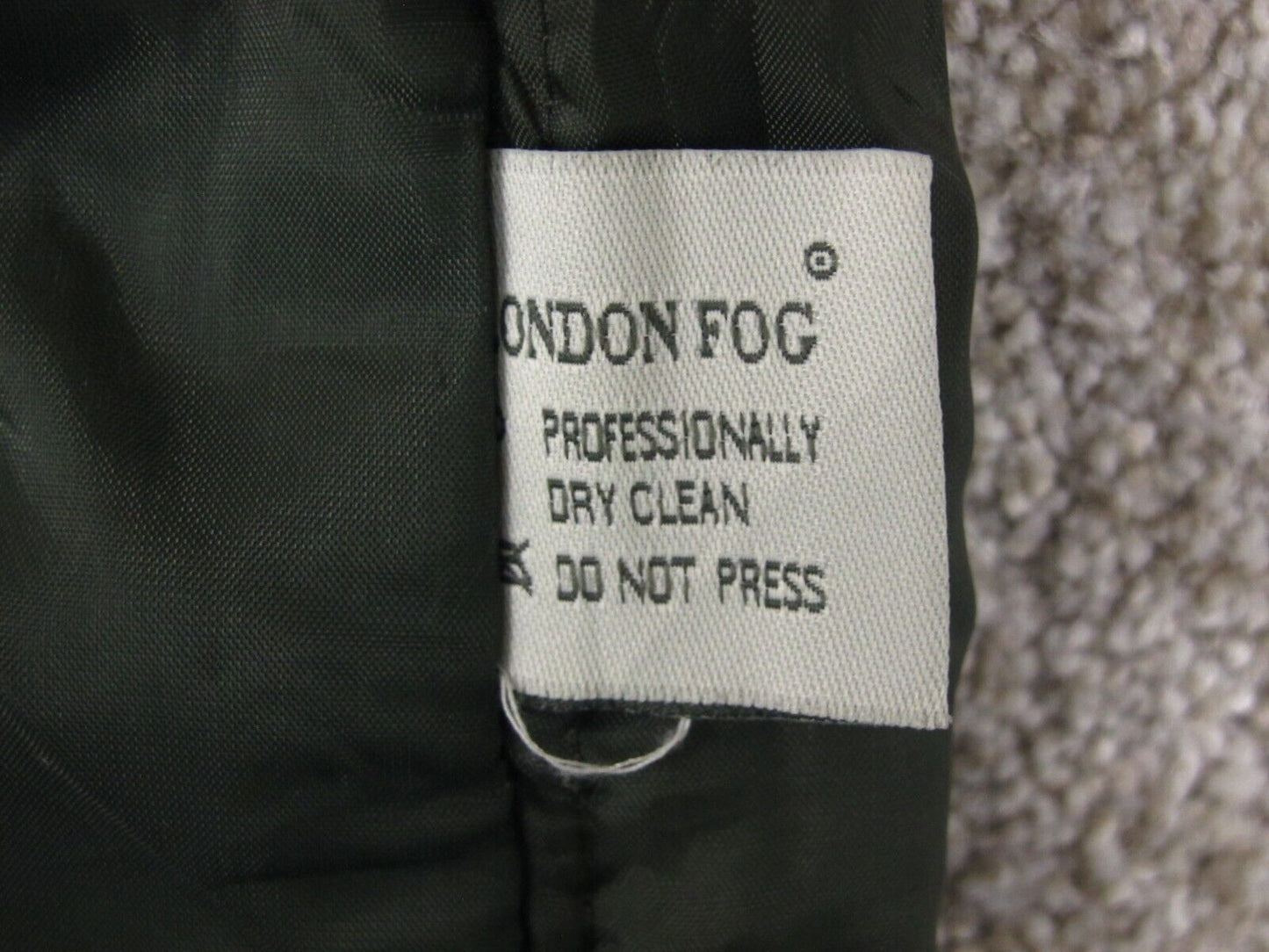 London Fog Womens Insulated Over Coat Long Sleeves Pocket Green Brown Size 14