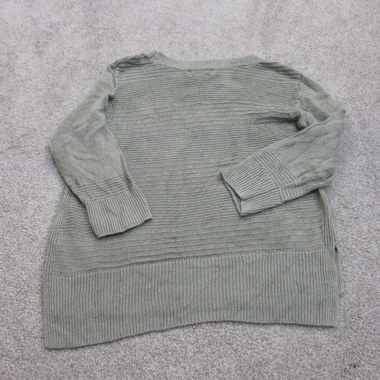 Tahari Womens Pullover Sweater Crew Neck Long Sleeves Light Gray Size Large
