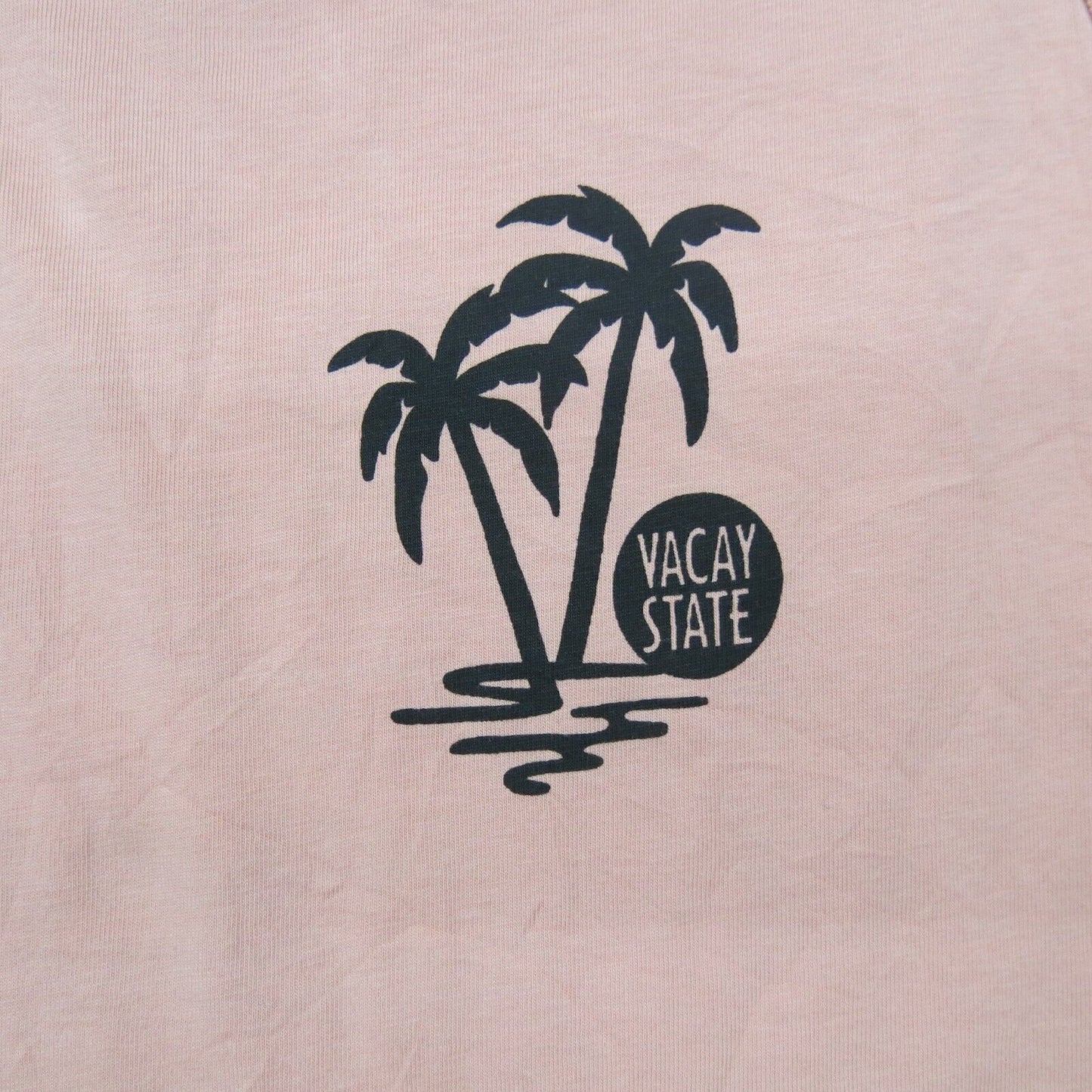 H&M Mens Tank Top Vacay State Holiday City Pacific Beach Logo Peach Pink Large