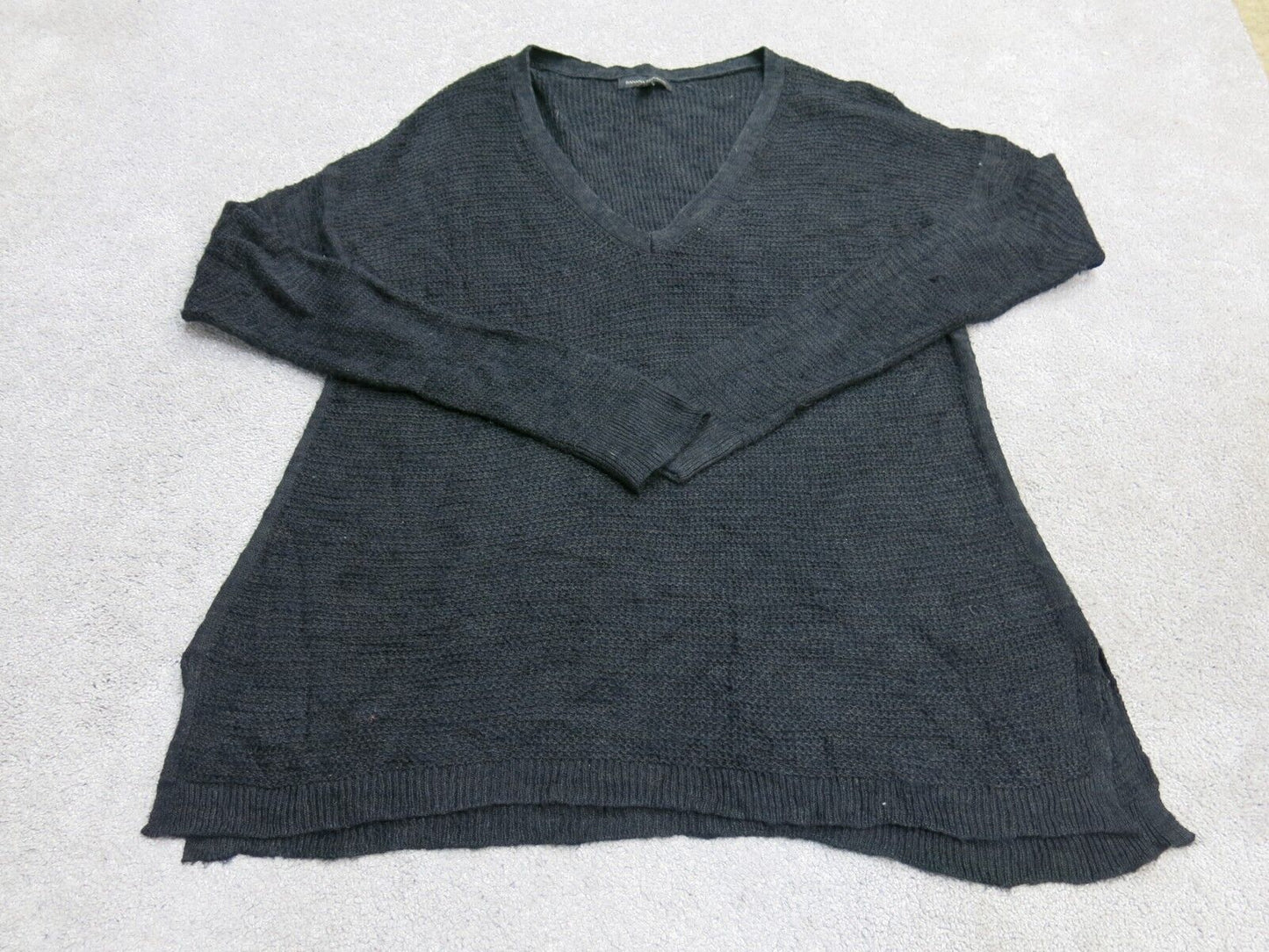 Banana Republic Womens Pullover Knitted Sweater Long Sleeves Black Size X Large