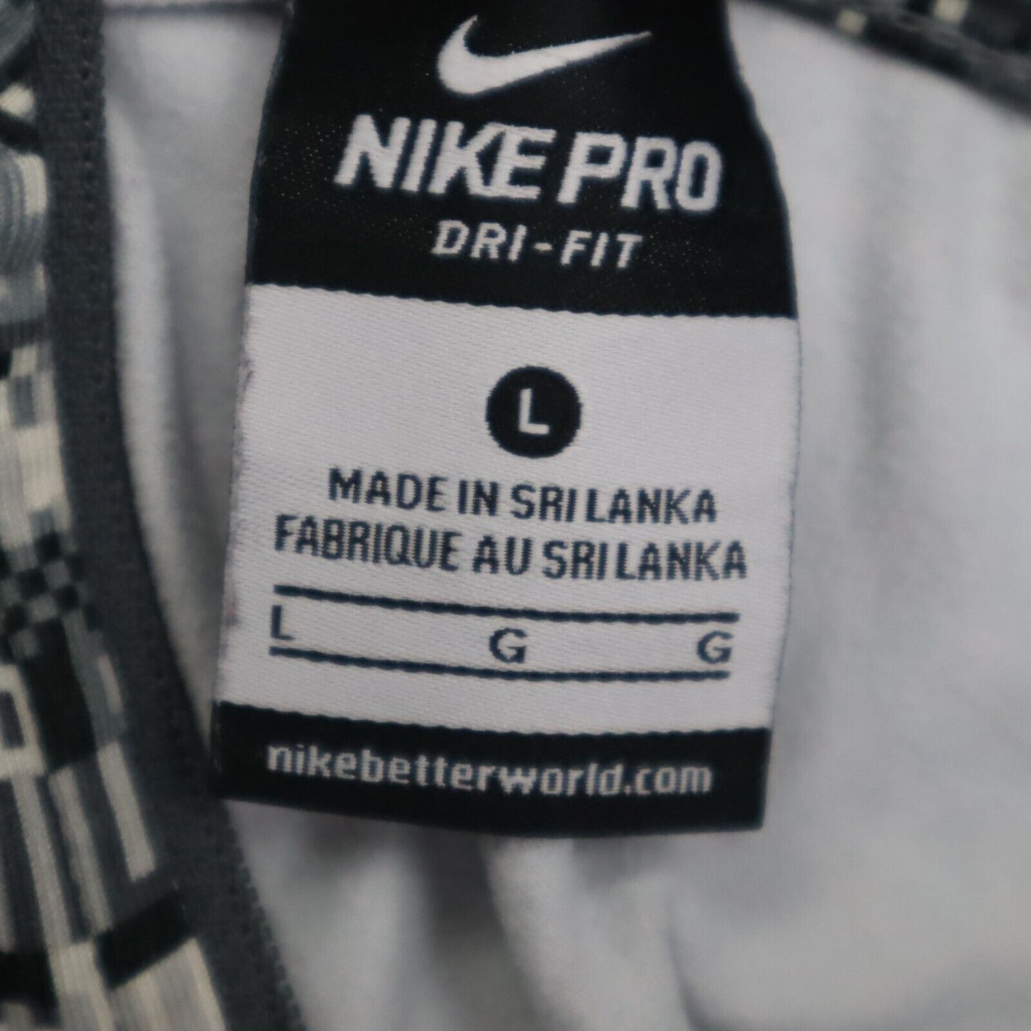 Nike Pro Womens Half Zip Sweatshirt Long Sleeves Mock Neck White Gray Size Large